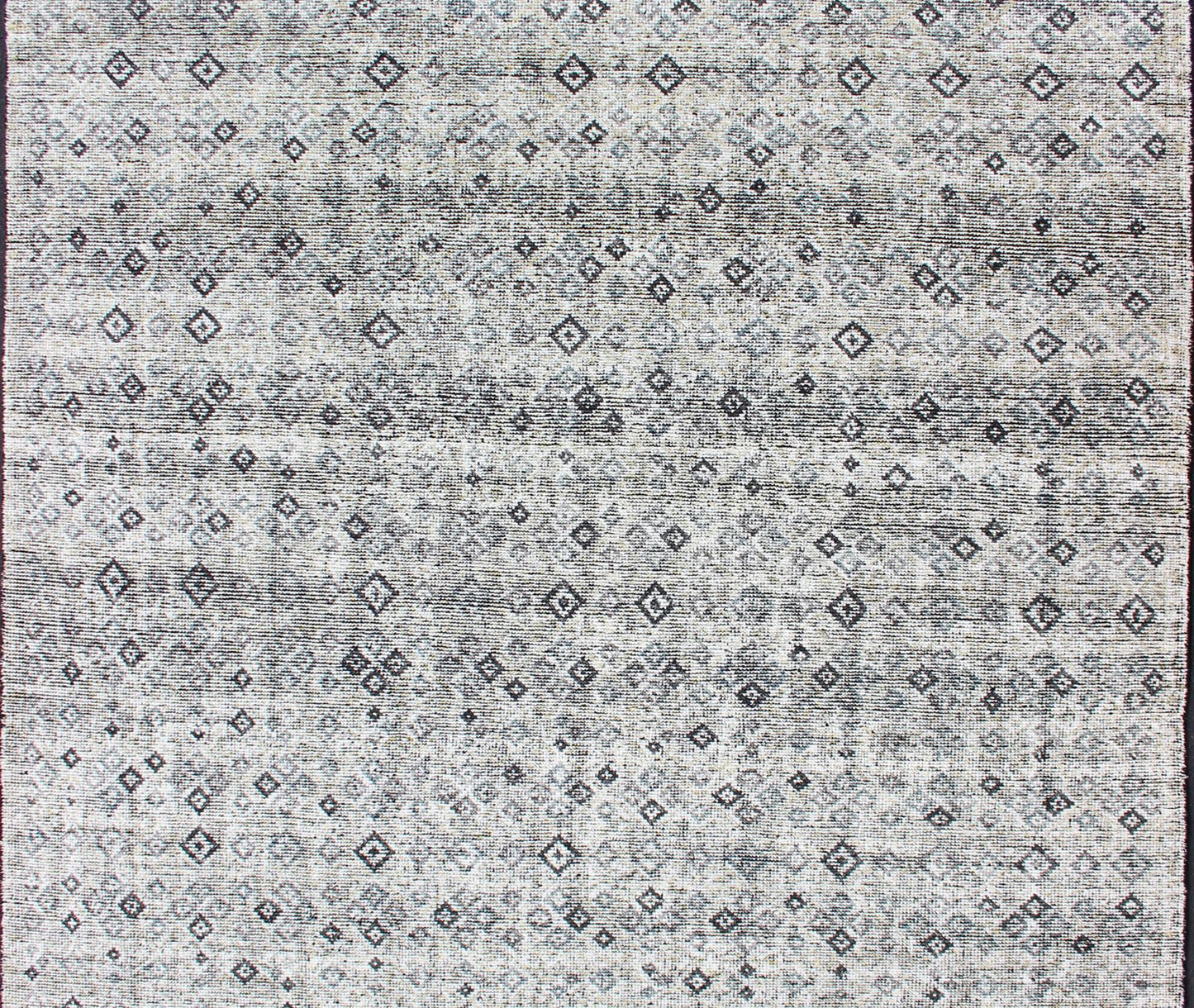 Modern Distress Area Rug With. Asymmetrical Diamonds on A White Background - Keivan Woven ArtsKHN - 1020 - TR - 816 - 13510