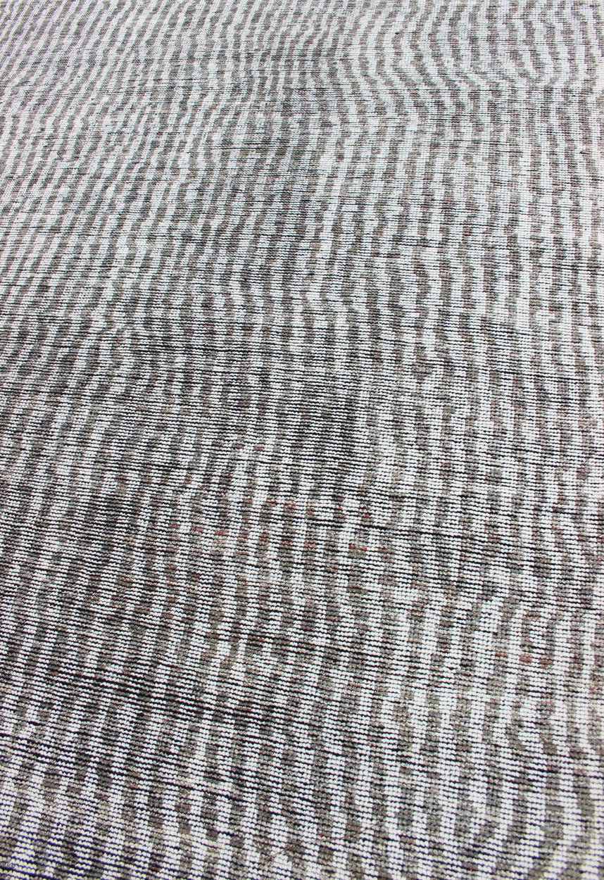 Minimalist Modern Design Distressed Rug in Shades of White and Taupe. Shades of White and Taupe/green modern distressed piled rug, rug KHN - 1030 - TR - 578, country of origin / type: India / Distressed Modern Piled Rug. This distressed modern des... - Keivan Woven ArtsKHN - 1030 - TR - 578 - 13568Rug