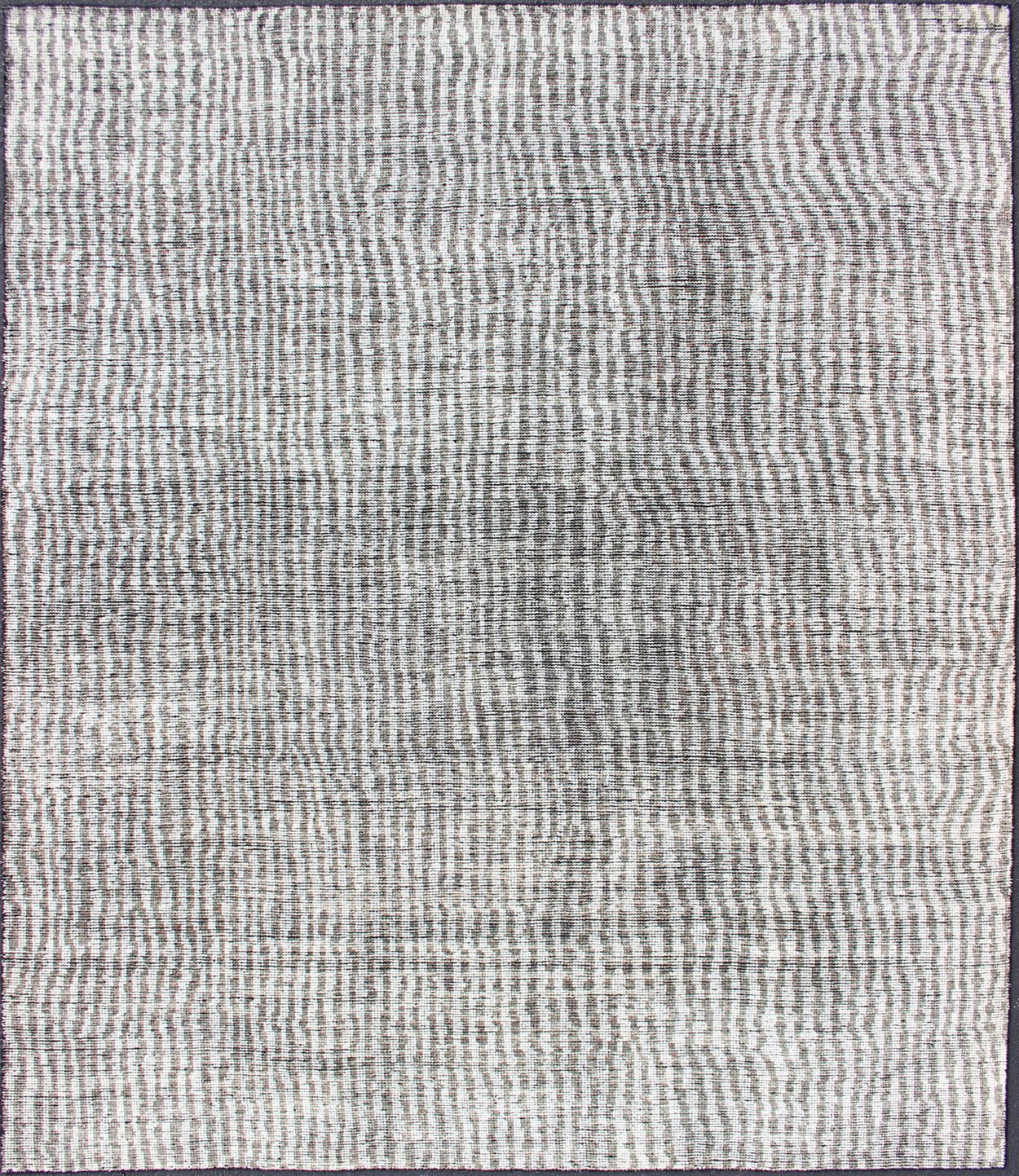 Minimalist Modern Design Distressed Rug in Shades of White and Taupe. Shades of White and Taupe/green modern distressed piled rug, rug KHN - 1030 - TR - 578, country of origin / type: India / Distressed Modern Piled Rug. This distressed modern des... - Keivan Woven ArtsKHN - 1030 - TR - 578 - 13568Rug