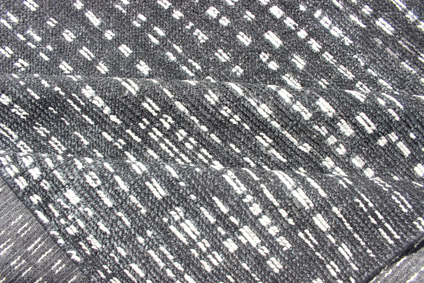 Distressed Modern Indian Wool Area Rug in Charcoal And White Measures 9'0 x 11'11 Country of Origin: Indian; Type: Modern; Design: Modern, Casual, Abstract, Speckled; Distressed Modern Indian Wool Area Rug in Charcoal With White Specks... - Keivan Woven ArtsKHN - 1033 - TR - 573 - 13552