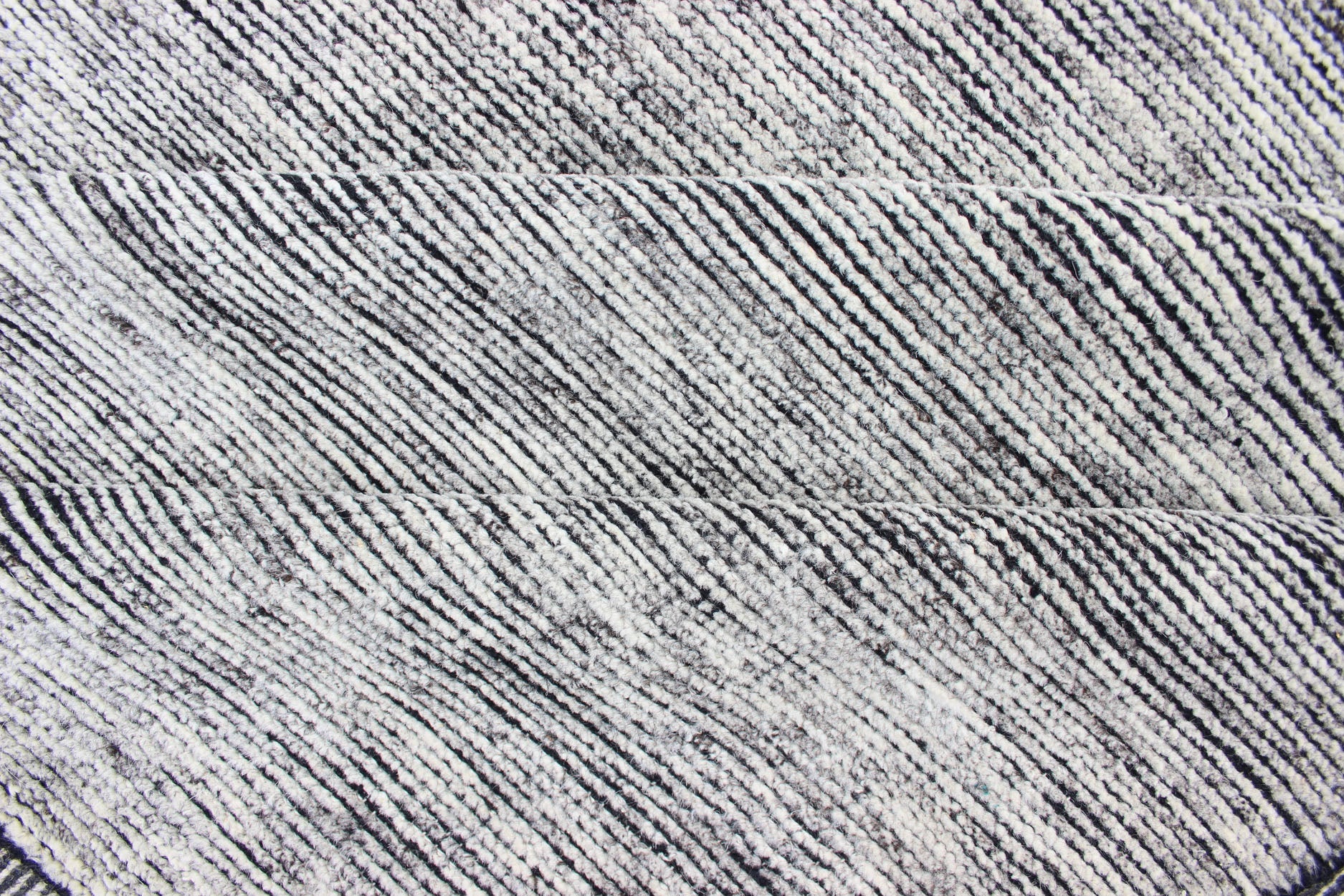 Square Modern Rug in Solid white color with distressed pile and Charcoal Weft. A perfect Square Modern Rug in minimalist Solid white color and distressed pile. rug /HN - 1043 - J2 - , country of origin / type: India / Modern Piled Rug. With a uni... - Keivan Woven ArtsKHN - 1043 - J2 - BLACK - 13396Rug