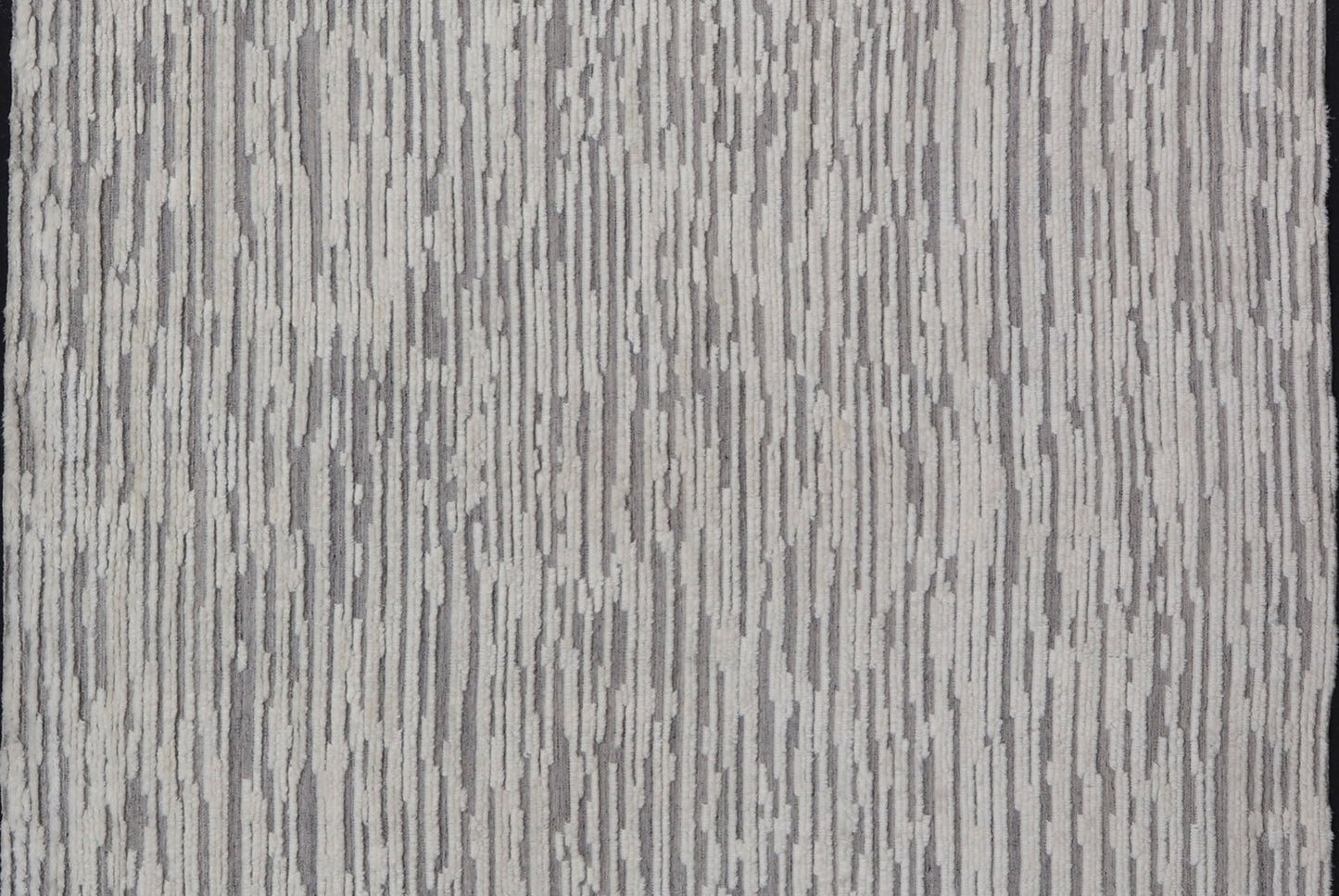 Measures 11'8 x 14' This Squared shape modern area rug was hand - knotted. Common with modern rugs, this piece features hi low and no defined border in neutral colors such as off white, cream, gray taupe. The field is a wood grain - like pattern, ut... - Keivan Woven ArtsKHN - 43558 - TR - 857 - 20866Rug