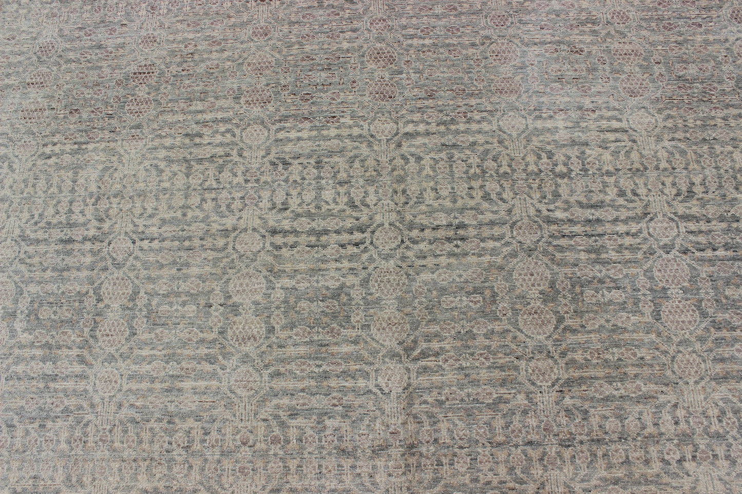 Transitional Finely Woven Khotan Pomegranate Design in Gray/Green, Brown, Taupe. Keivan Woven Arts / rug KOL - 69237 country of origin / type: Afghanistan / Khotan. Measures: 8'11 x 12'2 This transitional Khotan features all - over pomegranate desi... - Keivan Woven ArtsKOL - 69237 - 9108Rug