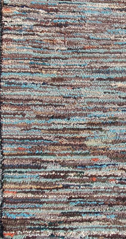 Colorful Long American Hooked Runner Antique hooked runner with variegated design. Keivan Woven Arts / rug L11 - 0904, country of origin / type: United States / Hooked, circa 1950. This vintage American Hooked runner features a variegated s... - Keivan Woven ArtsL11 - 0904 - 2679Rug