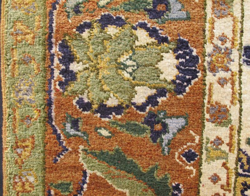 Silk Turkish Rug with Botanical Designs, Including Stylized Leaves Turkish Rug with Botanical Design rug/l11 - 0916 orgin/turkey kwarugs This silk vintage Turkish rug features an intricate and complex design paired with a unique color co... - Keivan Woven ArtsL11 - 0916 - 3186Rug