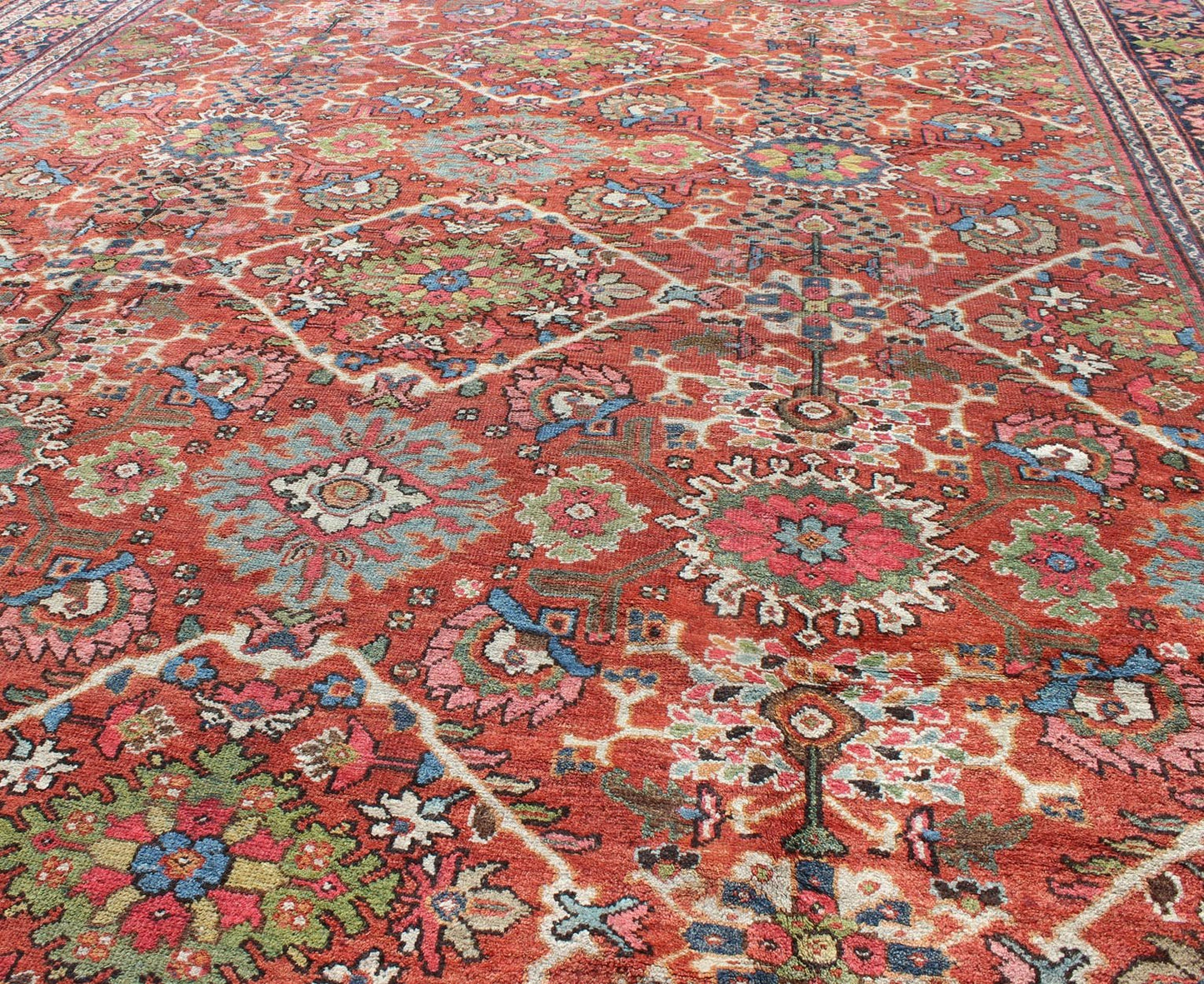 Antique Persian Sultanabad - Mahal Rug in Jewel Tones & All - Over Geometric Design. Antique Persian Sultanabad - Mahal Rug, Keivan Woven Arts / rug L11 - 1207, country of origin / type: Persian / Sultanabad, circa Early - 20th Century. Measures: ... - Keivan Woven ArtsL11 - 1207 - 2979Rug