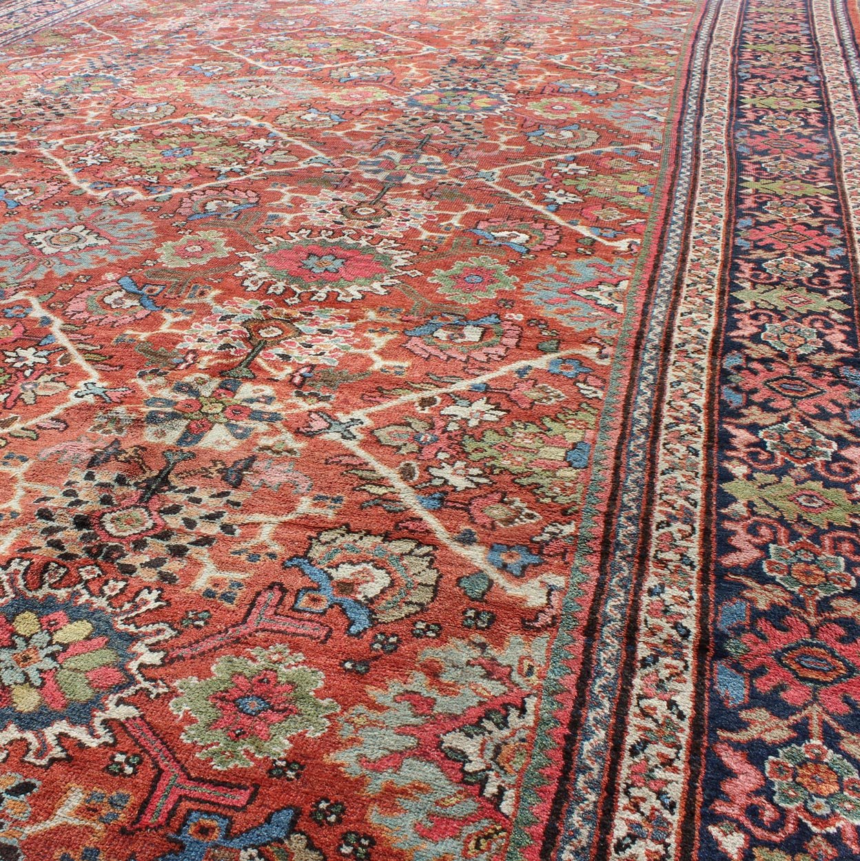 Antique Persian Sultanabad - Mahal Rug in Jewel Tones & All - Over Geometric Design. Antique Persian Sultanabad - Mahal Rug, Keivan Woven Arts / rug L11 - 1207, country of origin / type: Persian / Sultanabad, circa Early - 20th Century. Measures: ... - Keivan Woven ArtsL11 - 1207 - 2979Rug
