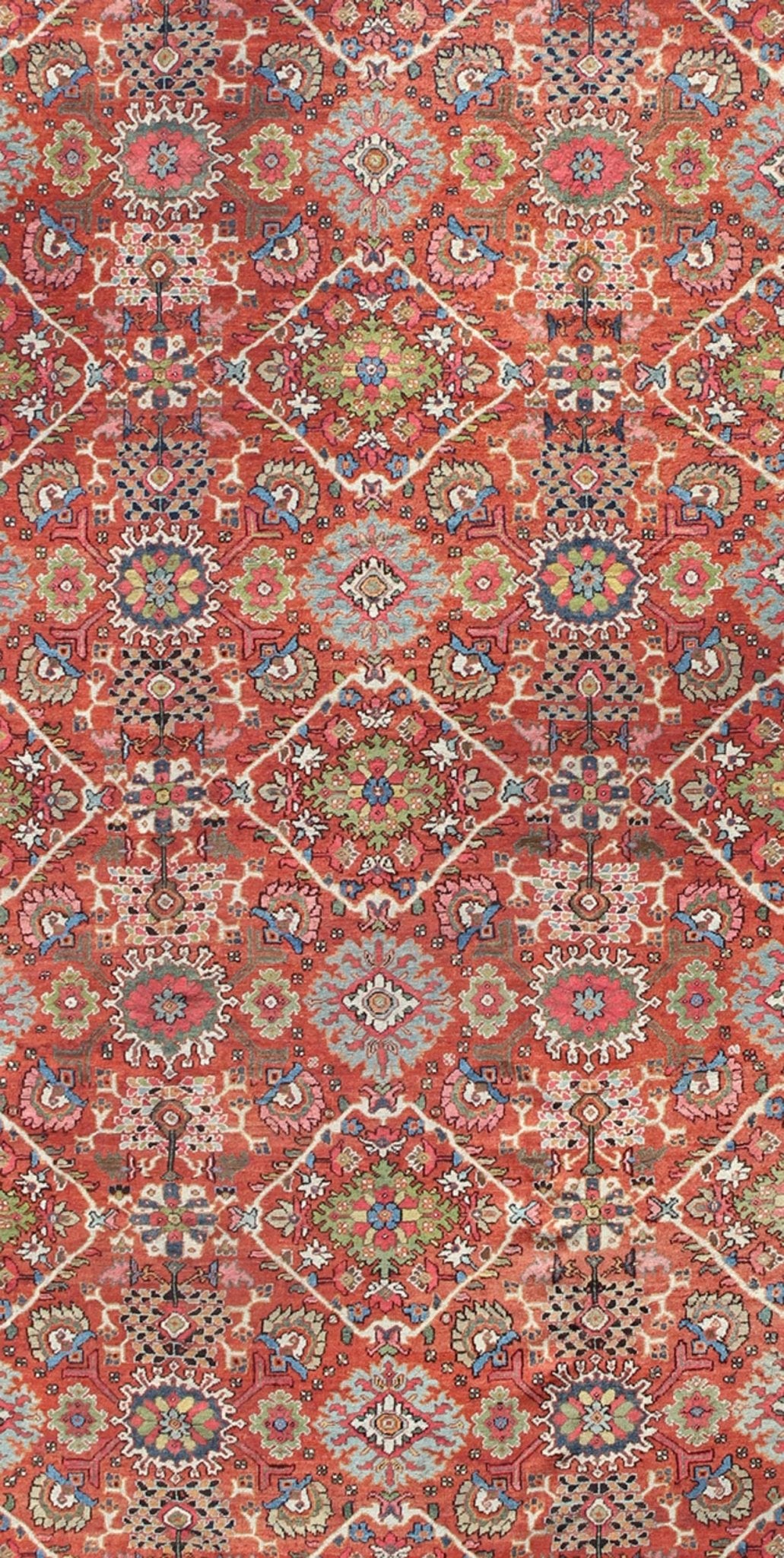 Antique Persian Sultanabad - Mahal Rug in Jewel Tones & All - Over Geometric Design. Antique Persian Sultanabad - Mahal Rug, Keivan Woven Arts / rug L11 - 1207, country of origin / type: Persian / Sultanabad, circa Early - 20th Century. Measures: ... - Keivan Woven ArtsL11 - 1207 - 2979Rug