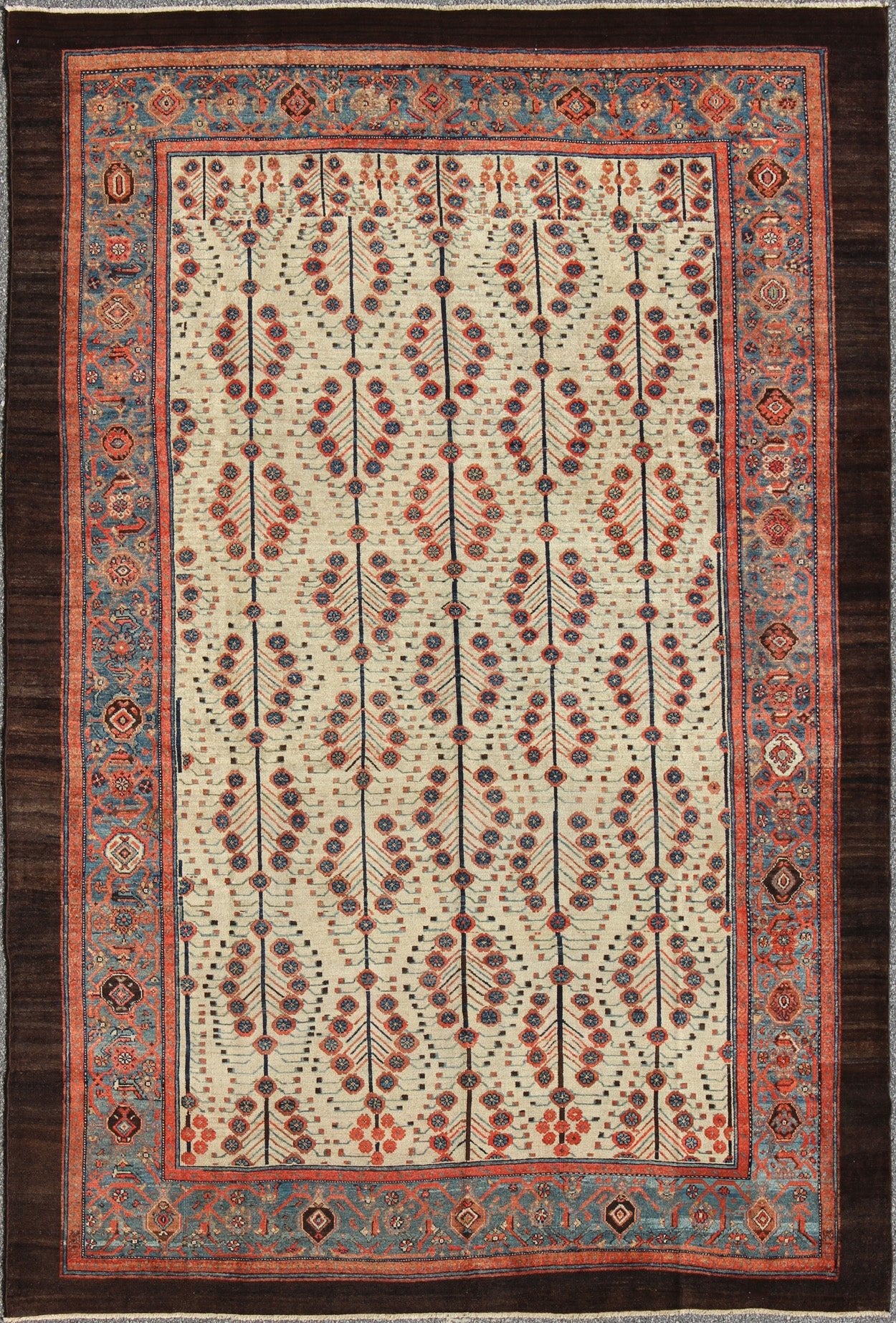 Antique Persian Serab Rug This amazing antique Persian Serab/Bakhshaish rug is a masterful example of the Serab rugs of the late 19th Century. Early Serab rugs are prized for their tribal designs, which often juxtapose large areas of negative sp... - Keivan Woven ArtsL11 - 1209 - 2985Rug