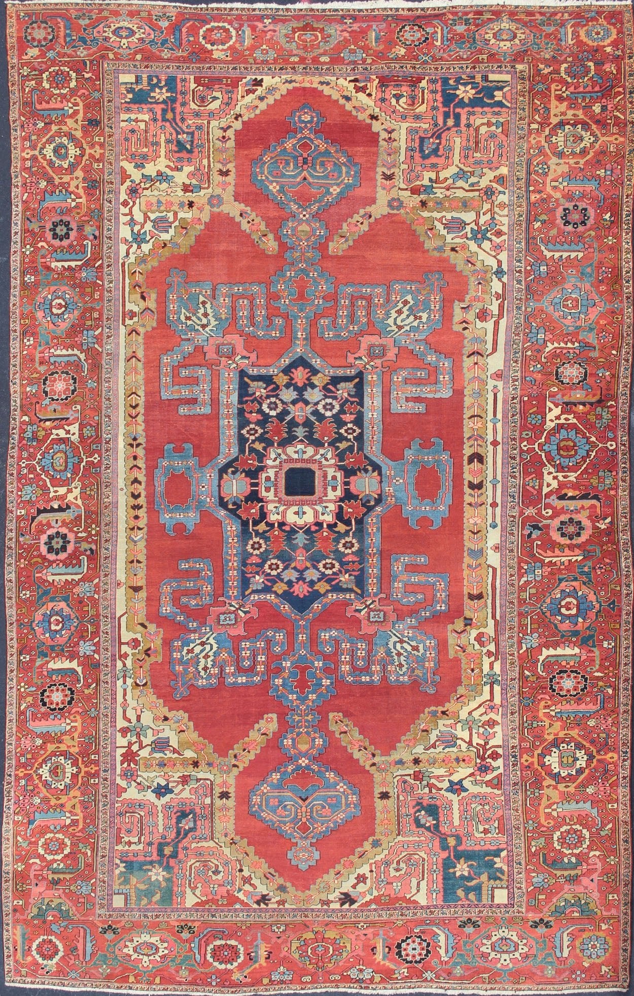 spectacular Large Antique Persian Bakshaish Serapi Rug. kwarugs / M14 - 0201. Large Serapi, Large Bakshaish. Antique large Persian. Among the carpets produced in north eastern Persia of Azerbaijan district, Serapi and Bakhshaish rugs are well know... - Keivan Woven ArtsM14 - 0201 - 6326Rug