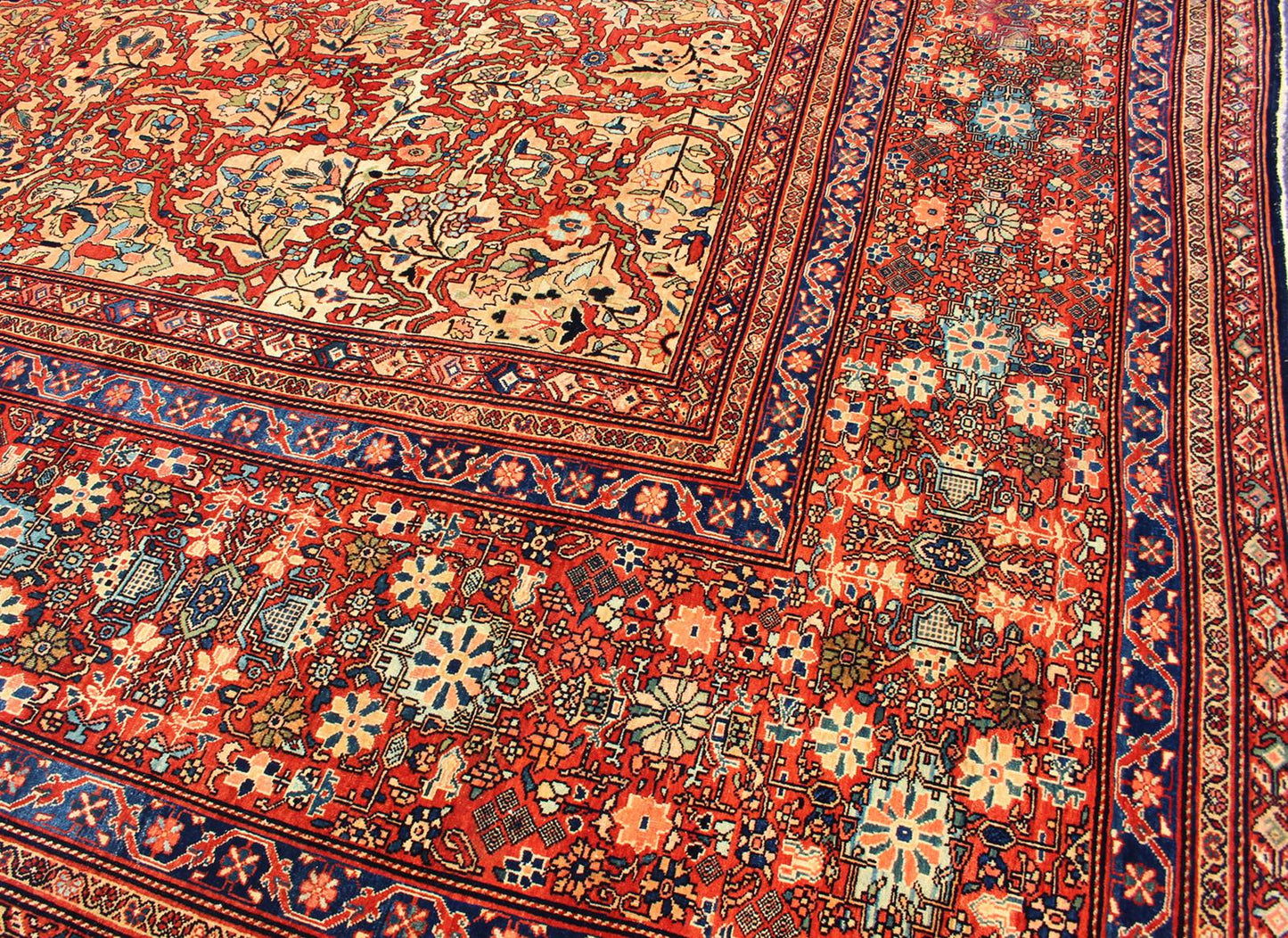 Palace - Sized Extremely Finely Woven Antique Sarouk - Farahan Persian Rug. Palace - Sized Extremely Finely Woven Antique Sarouk - Farahan Persian Rug . Rug M14 - 0303, Measures: 17'3 x 30'8. Mansion Sized antique Persian Sarouk - Farahan ca... - Keivan Woven ArtsM14 - 0303 - 5397Rug
