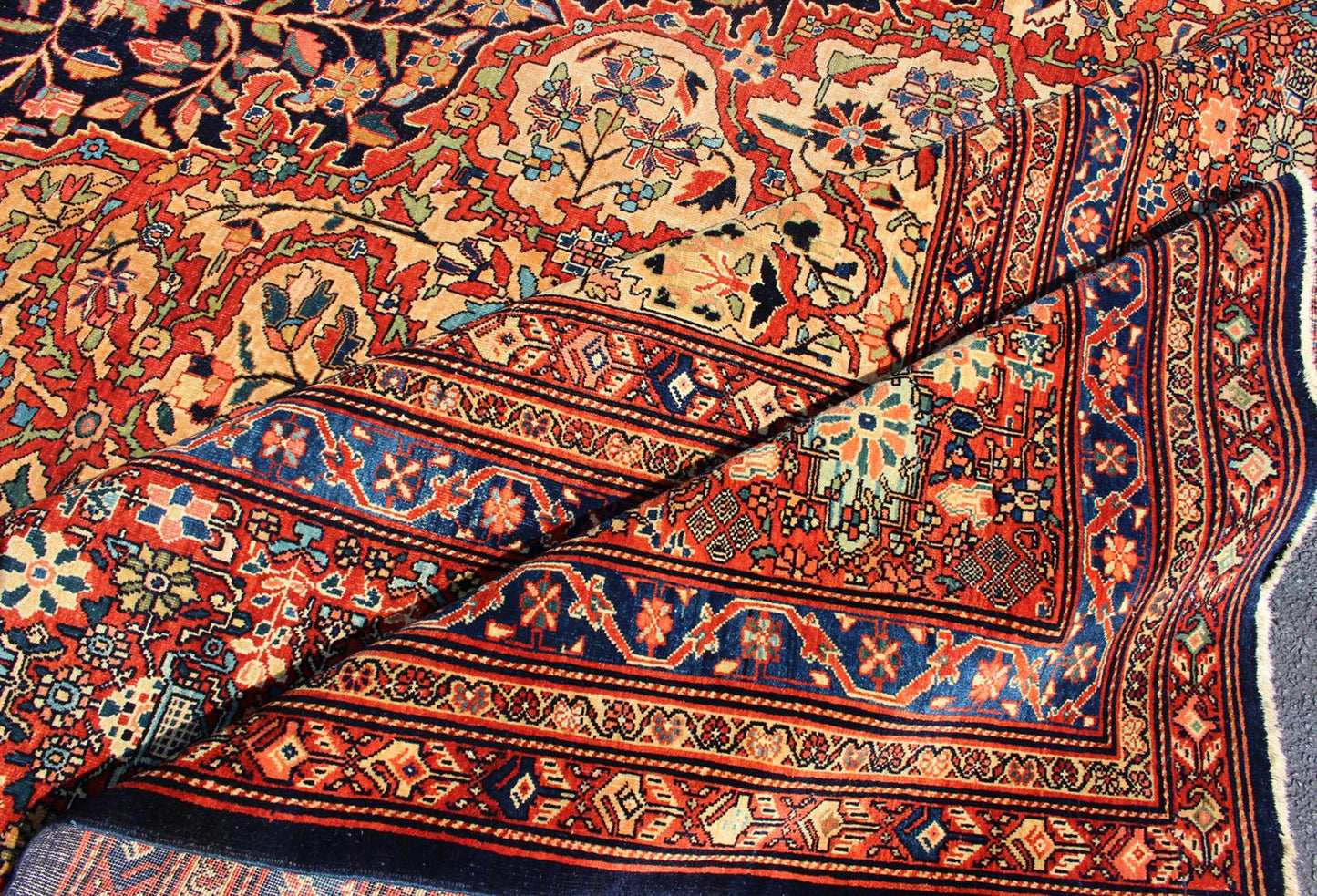 Palace - Sized Extremely Finely Woven Antique Sarouk - Farahan Persian Rug. Palace - Sized Extremely Finely Woven Antique Sarouk - Farahan Persian Rug . Rug M14 - 0303, Measures: 17'3 x 30'8. Mansion Sized antique Persian Sarouk - Farahan ca... - Keivan Woven ArtsM14 - 0303 - 5397Rug