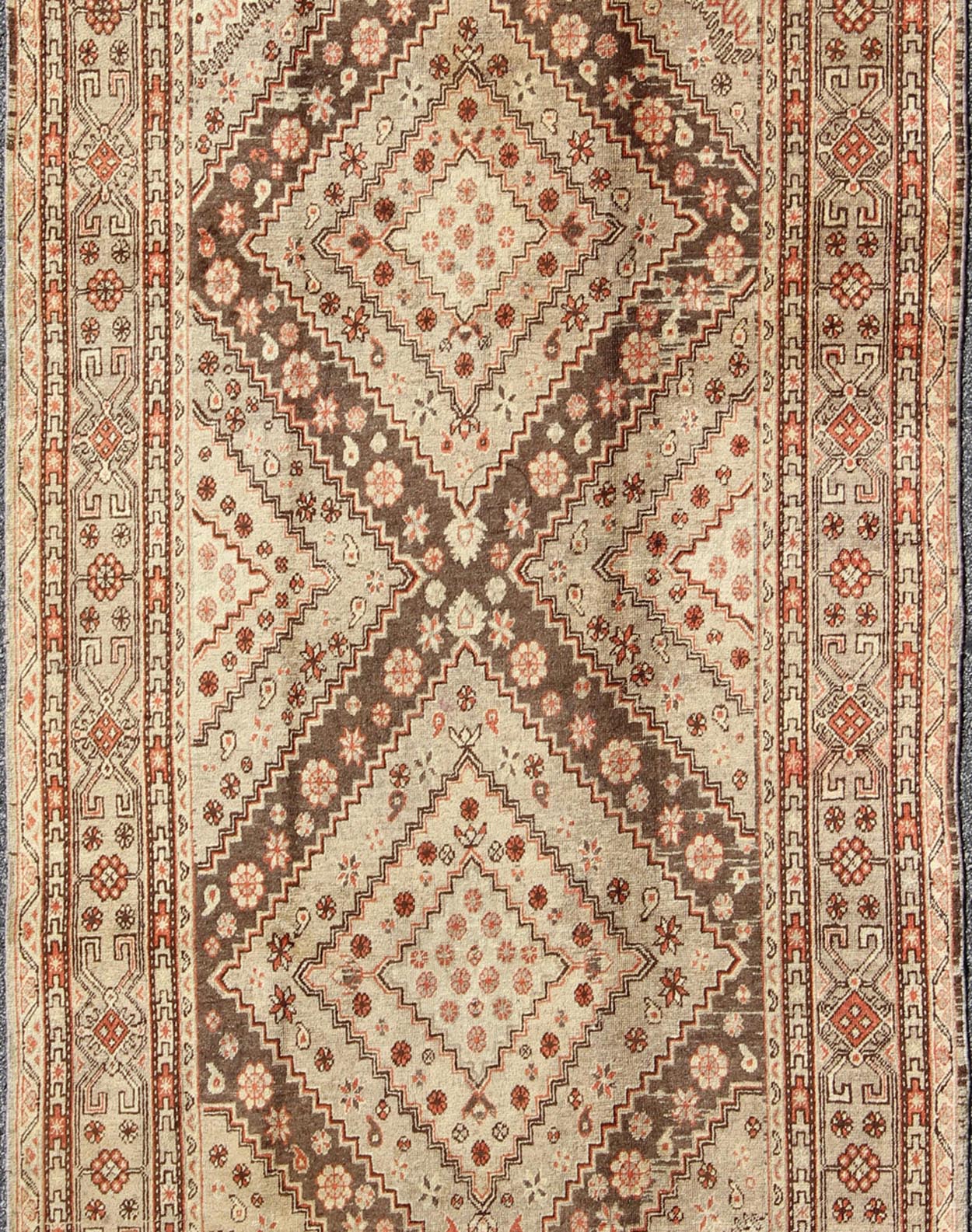 Early 20th Century Antique Khotan Rug with Paired Diamond Medallions, rug mp - 39e, country of origin / type: Turkey / Khotan, circa 1920 This delicately rendered antique Khotan rug was handcrafted in Turkestan during the early part of 20th centur... - Keivan Woven ArtsMP - 39E - 988Rug