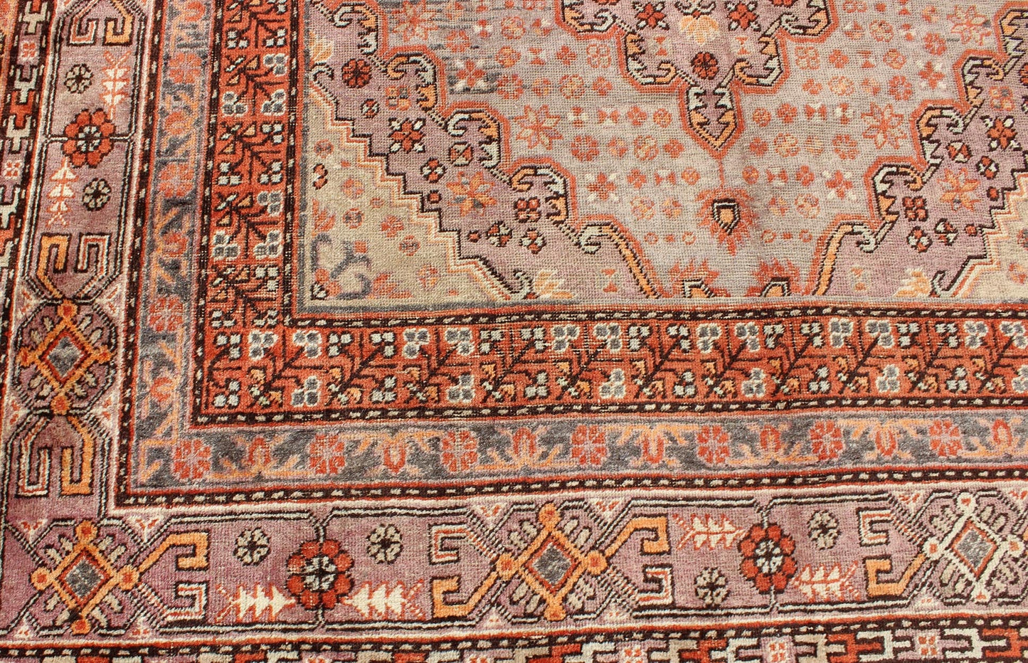 Antique Khotan Rug This delicately rendered antique Khotan rug was handcrafted in Turkestan during the early part of 20th century and displays an intricate Sub - geometric design with paired, diamond - shaped medallions. Measures: 6'5 x 13'. - Keivan Woven ArtsMP - 749 - 1927Rug