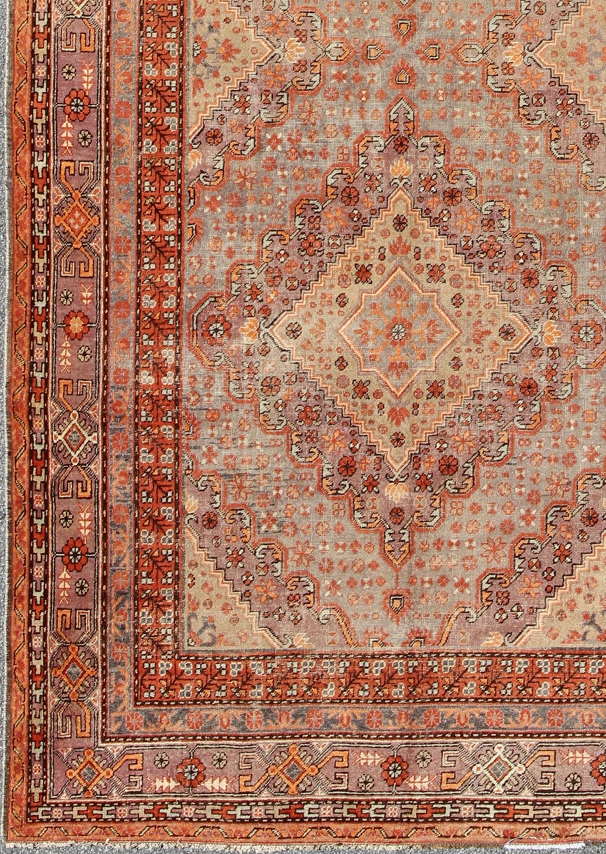 Antique Khotan Rug This delicately rendered antique Khotan rug was handcrafted in Turkestan during the early part of 20th century and displays an intricate Sub - geometric design with paired, diamond - shaped medallions. Measures: 6'5 x 13'. - Keivan Woven ArtsMP - 749 - 1927Rug