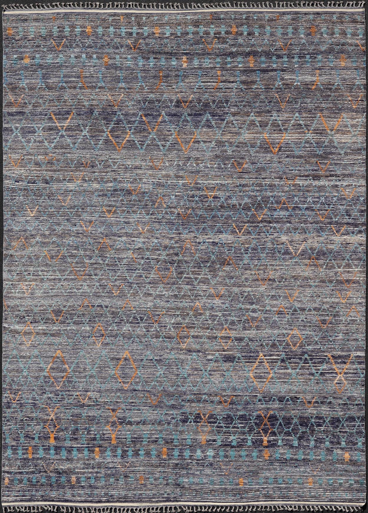 Modern Hand - Knotted Rug with All - Over Geometric Moroccan Design With Color. Keivan Woven Arts; rug MSE - 12573 country of origin / type: Afghanistan / Modern Casual, circa Early - 21th century. Measures: 11'9 x 15'10 This modern casual tribal rug ha... - Keivan Woven ArtsMSE - 12573 - 25389Rug