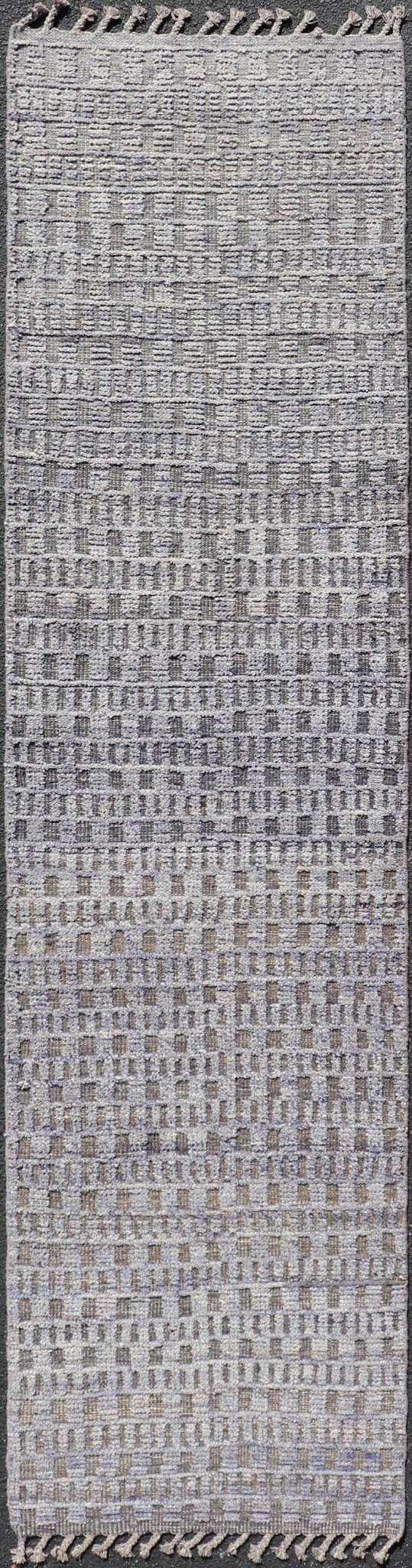 Modern Casual Piled Runner in Purple & Brown Colors With Minimalist Design. Keivan Woven Arts / rug MSE - 12692, country of origin / type: Afghanistan / Piled, condition: new. Measures: 2'6 x 10'1 This Minimalist design runner features a modern p... - Keivan Woven ArtsMSE - 12692 - 25419Rug