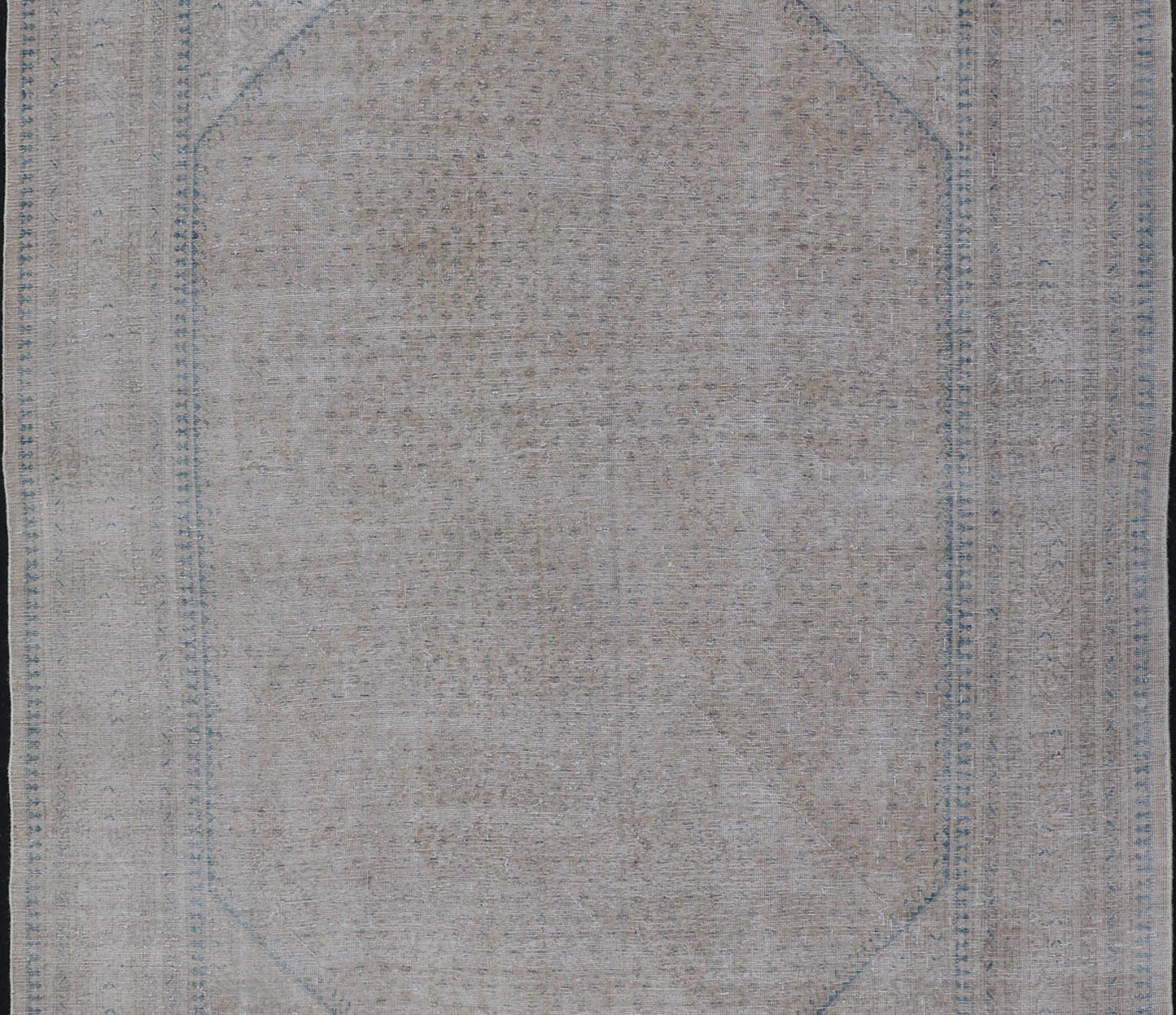 Vintage Persian Tabriz Rug with Muted Cream Tones With Minimalist Design. Keivan Woven Arts / rug MSE - 1412, country of origin / type: Iran/ Tabriz, circa 1960. Measures: 7'3 x 10'9 This Tabriz rug features an intricate and detailed border and an... - Keivan Woven ArtsMSE - 1412 - 25557Rug