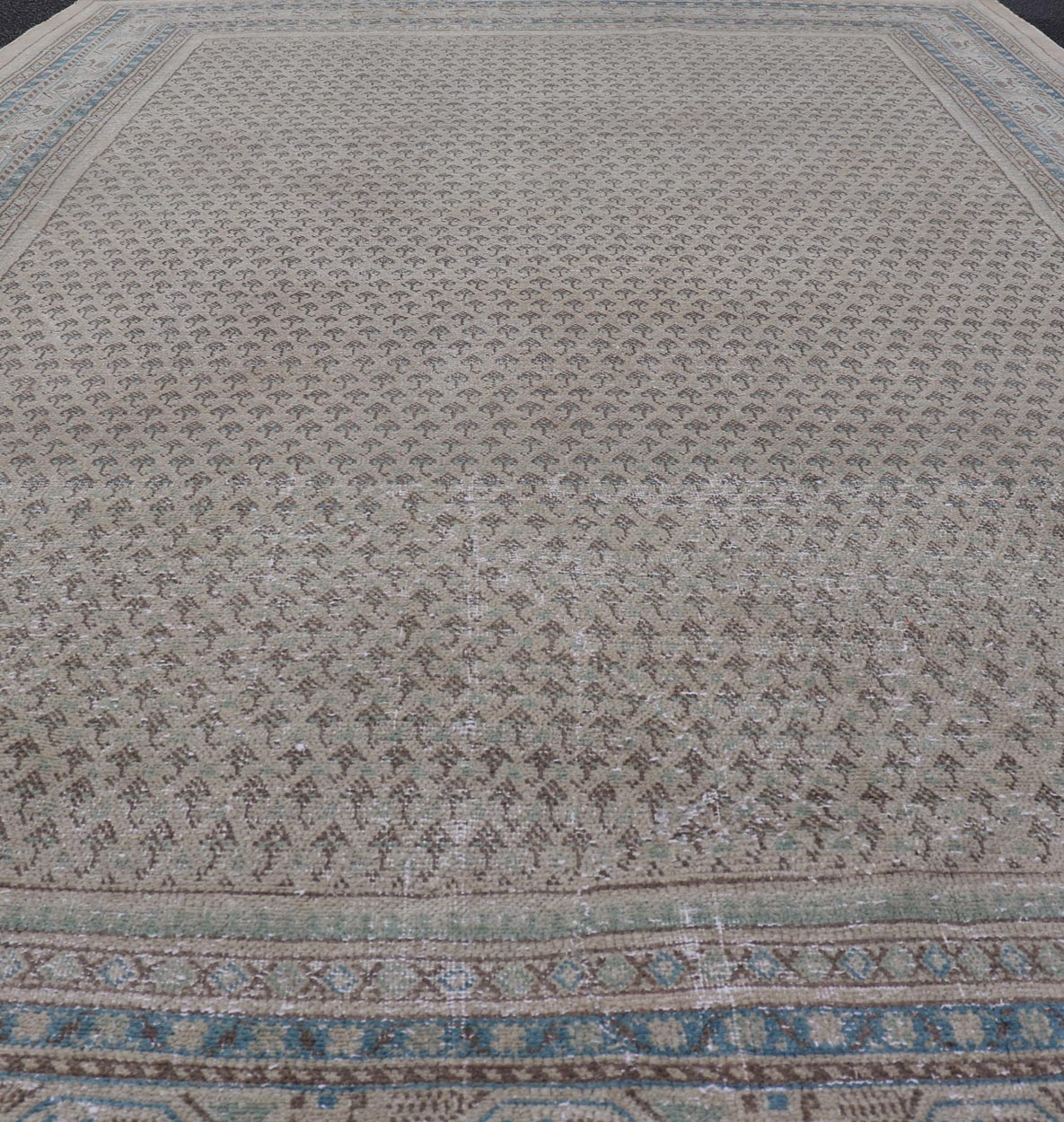 Minimalist Design Vintage Persian Tabriz Rug with All - Over Small Scale Design. Keivan Woven Arts / rug MSE - 1553, country of origin / type: Iran/ Tabriz, circa 1960. Measures: 6'6 x 10'7 This Tabriz rug features a relatively intricate and detaile... - Keivan Woven ArtsMSE - 1553 - 25575Rug