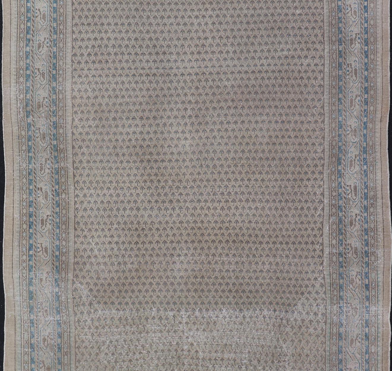Minimalist Design Vintage Persian Tabriz Rug with All - Over Small Scale Design. Keivan Woven Arts / rug MSE - 1553, country of origin / type: Iran/ Tabriz, circa 1960. Measures: 6'6 x 10'7 This Tabriz rug features a relatively intricate and detaile... - Keivan Woven ArtsMSE - 1553 - 25575Rug