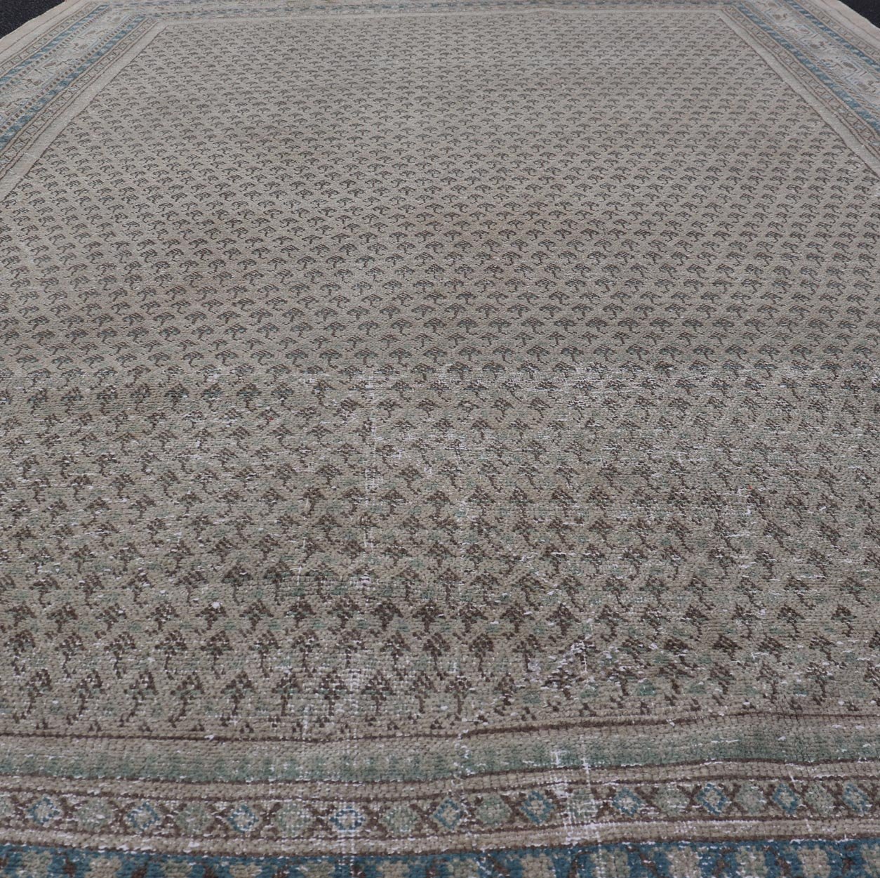 Minimalist Design Vintage Persian Tabriz Rug with All - Over Small Scale Design. Keivan Woven Arts / rug MSE - 1553, country of origin / type: Iran/ Tabriz, circa 1960. Measures: 6'6 x 10'7 This Tabriz rug features a relatively intricate and detaile... - Keivan Woven ArtsMSE - 1553 - 25575Rug