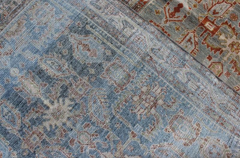 Antique Persian Malayer Runner with Geometrics in Light Blue, Red and Green, rug na - 170201, country of origin / type: Iran / Malayer, circa 1910 This magnificent antique Persian Malayer runner (circa 1910) bears a beautiful, all - over Sub geometr... - Keivan Woven ArtsNA - 170201 - 8197Rug