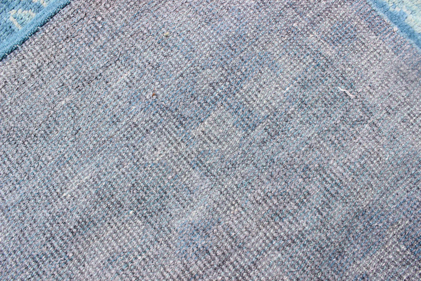 Hand - Knotted Modern Oushak Rug in Wool with Sub - Geometric Floral Design in Blue Tones This modern Indian Oushak rug has been hand - knotted in wool and features an all - over, sub - geometric floral design rendered in blue tones. A complementary, mult... - Keivan Woven ArtsOB - 103433912 - 0623023 - 7549Rug