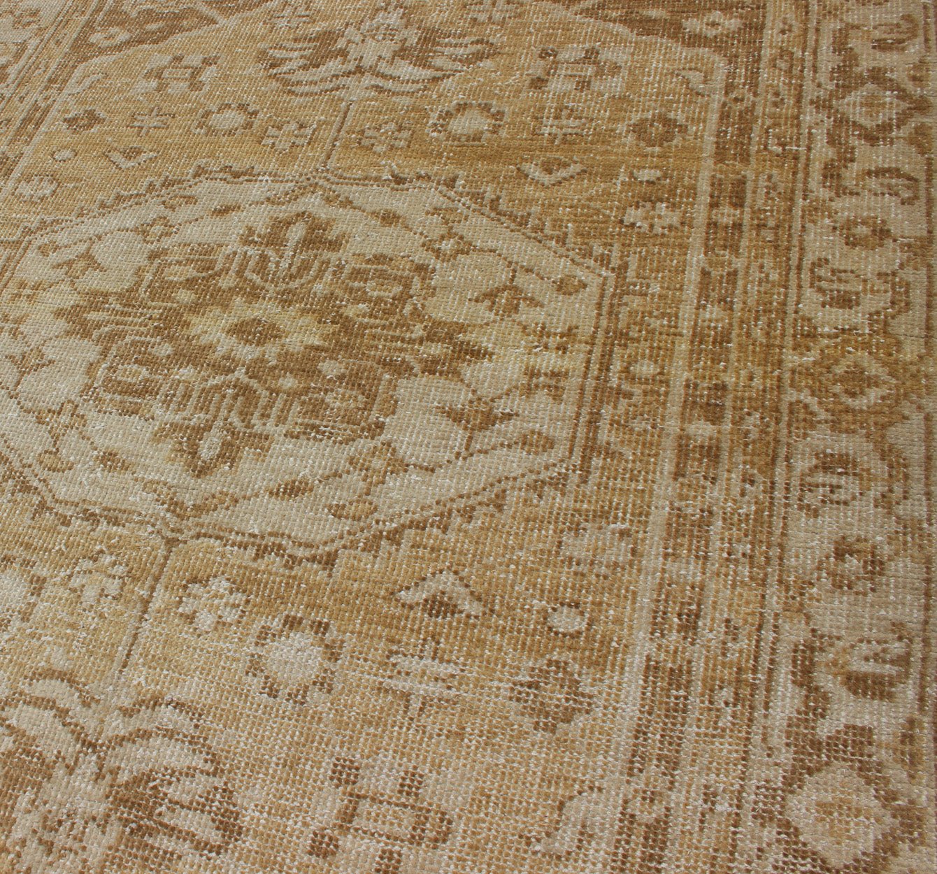 Medallion Design Oushak With Brown, Yellow, Golden Brown, and Cream. Oushakdesign rug in brown, taupe, cream, yellow with geometric large medallion design, rug/OB - 9299492, country of origin / type: India/ Oushak This hand knotted Oushak r... - Keivan Woven ArtsOB - 9299492 - 6230005 - 11338Rug