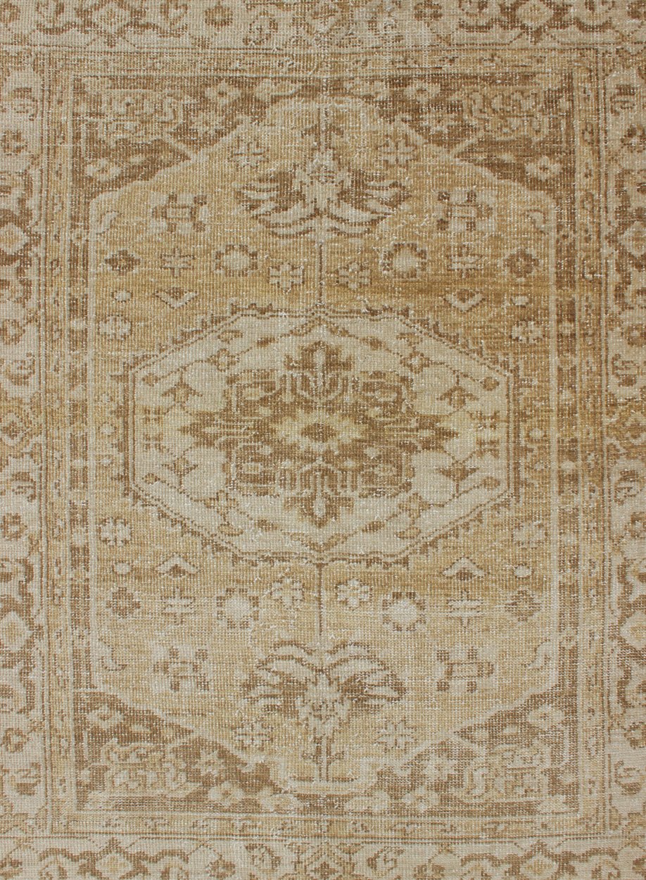 Medallion Design Oushak With Brown, Yellow, Golden Brown, and Cream. Oushakdesign rug in brown, taupe, cream, yellow with geometric large medallion design, rug/OB - 9299492, country of origin / type: India/ Oushak This hand knotted Oushak r... - Keivan Woven ArtsOB - 9299492 - 6230005 - 11338Rug