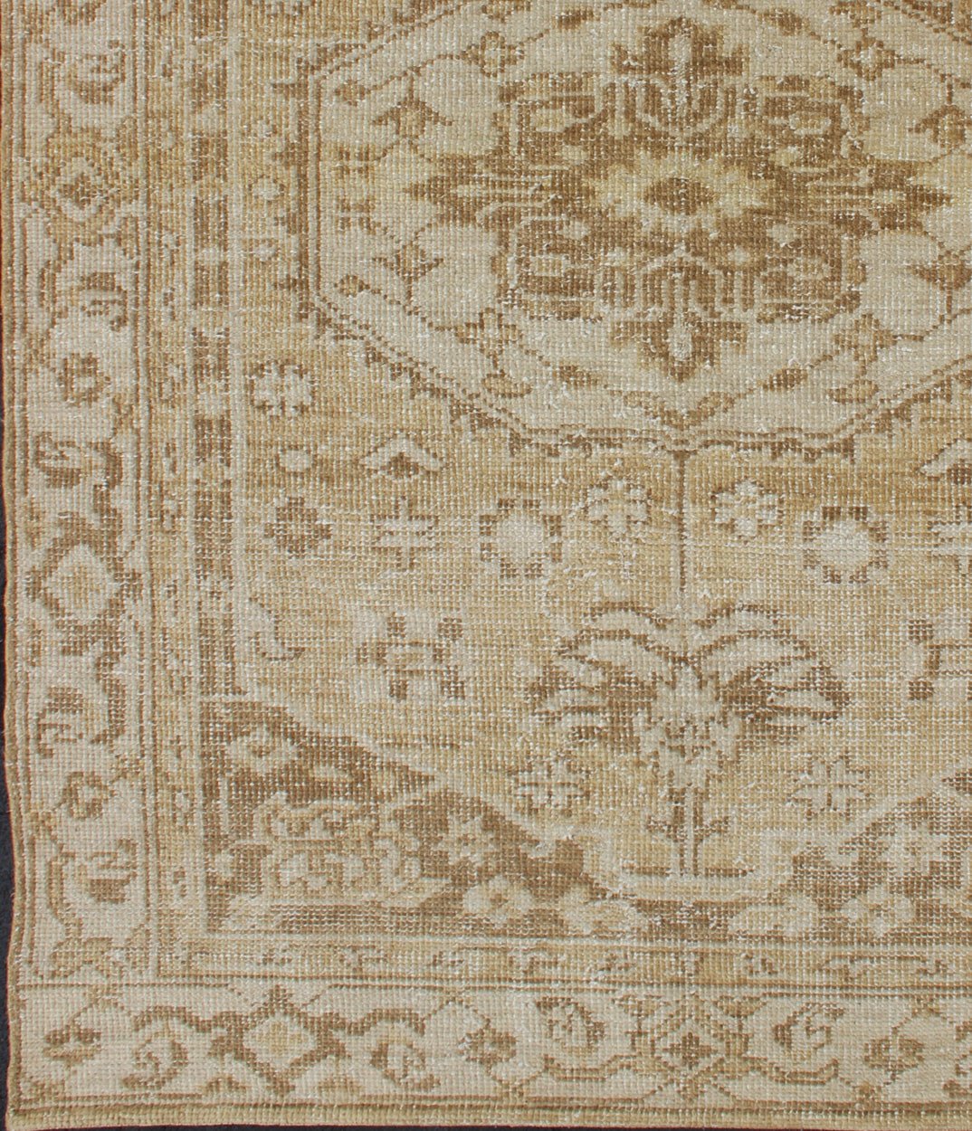 Medallion Design Oushak With Brown, Yellow, Golden Brown, and Cream. Oushakdesign rug in brown, taupe, cream, yellow with geometric large medallion design, rug/OB - 9299492, country of origin / type: India/ Oushak This hand knotted Oushak r... - Keivan Woven ArtsOB - 9299492 - 6230005 - 11338Rug