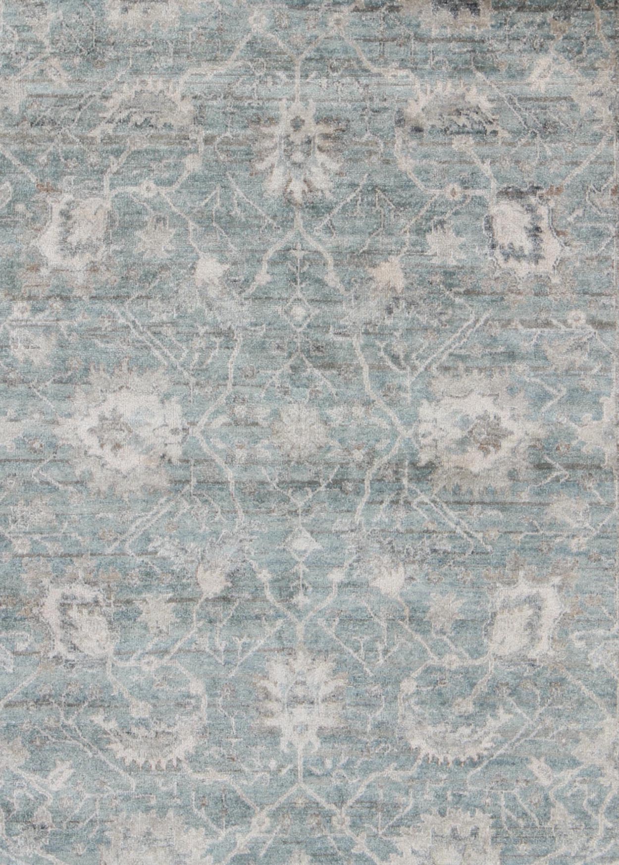Keivan Woven Arts Turkish Oushak in Seafoam Green, Ivory and Light Gray Oushak in Seafoam Green, Ivory and Light Gray by Keivan Woven Arts - 8'0 X 10'0 Turkish Oushak in Seafoam Green, ivory and Light Brown. Keivan Woven Arts, OB - 954303... - Keivan Woven ArtsOB - 9543038 - 6480025 - 9689Rug