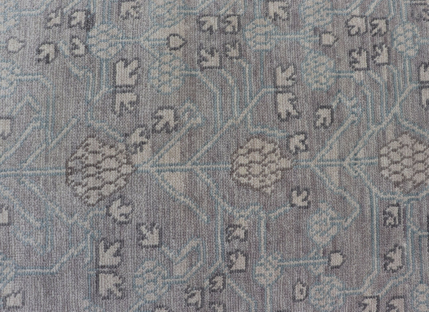 Modern Khotan Design Rug in Wool with All - Over Design By Keivan Woven Arts This modern Indian Khotan rug has been hand - knotted in wool and features an all - over, sub - geometric design rendered in muted tones. A complementary, multi - tiered border ... - Keivan Woven ArtsOB - 9543192 - 98000090 - 15496