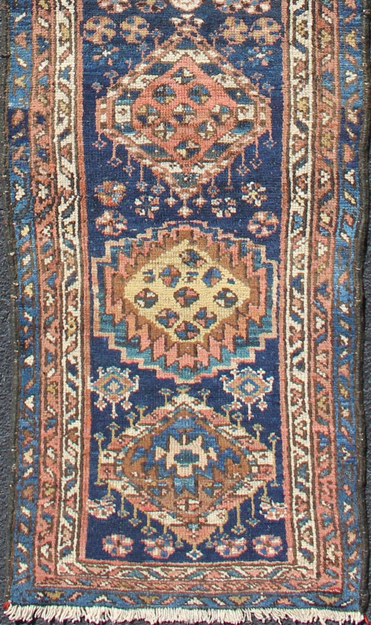 Colorful Persian Antique Karajeh Runner in Blue and Jewel Tones Karadjeh Runner with Multi - Medallion Design from Persia, rug PR - 1094, country of origin / type: Iran / Karadjeh, circa 1910 This magnificent Persian Karajeh from the 1910's b... - Keivan Woven ArtsPR - 1094 - 12605Rug