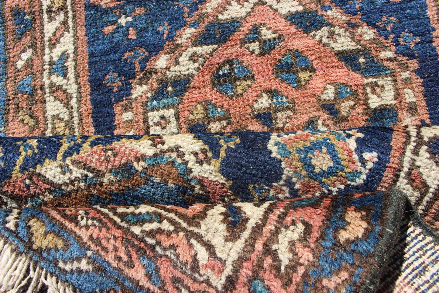 Colorful Persian Antique Karajeh Runner in Blue and Jewel Tones Karadjeh Runner with Multi - Medallion Design from Persia, rug PR - 1094, country of origin / type: Iran / Karadjeh, circa 1910 This magnificent Persian Karajeh from the 1910's b... - Keivan Woven ArtsPR - 1094 - 12605Rug