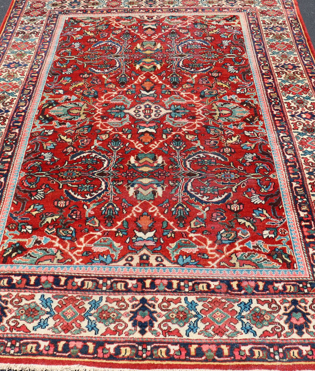 Antique Persian Mahal - Sultanabad Rug with All - Over Geometric Design This Persian Mahal/Sultanabad features a symmetrical, all - over sub - geometric design. The entirety of the piece is enclosed within a complementary multi - tiered. border Re... - Keivan Woven ArtsPTA - 200701 - 16558