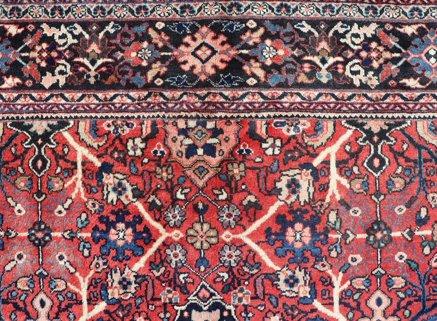 Persian Hand Knotted Vintage Mahal - Sultanabad Rug With All Over Geometric Design Red background Vintage Persian Mahal - Sultanabad rug with All Over Geometric Design, Keivan Woven Arts / rug/PTA - 200719, country of origin / type: Iran / Sultanabad... - Keivan Woven ArtsPTA - 200719 - 16654Rug