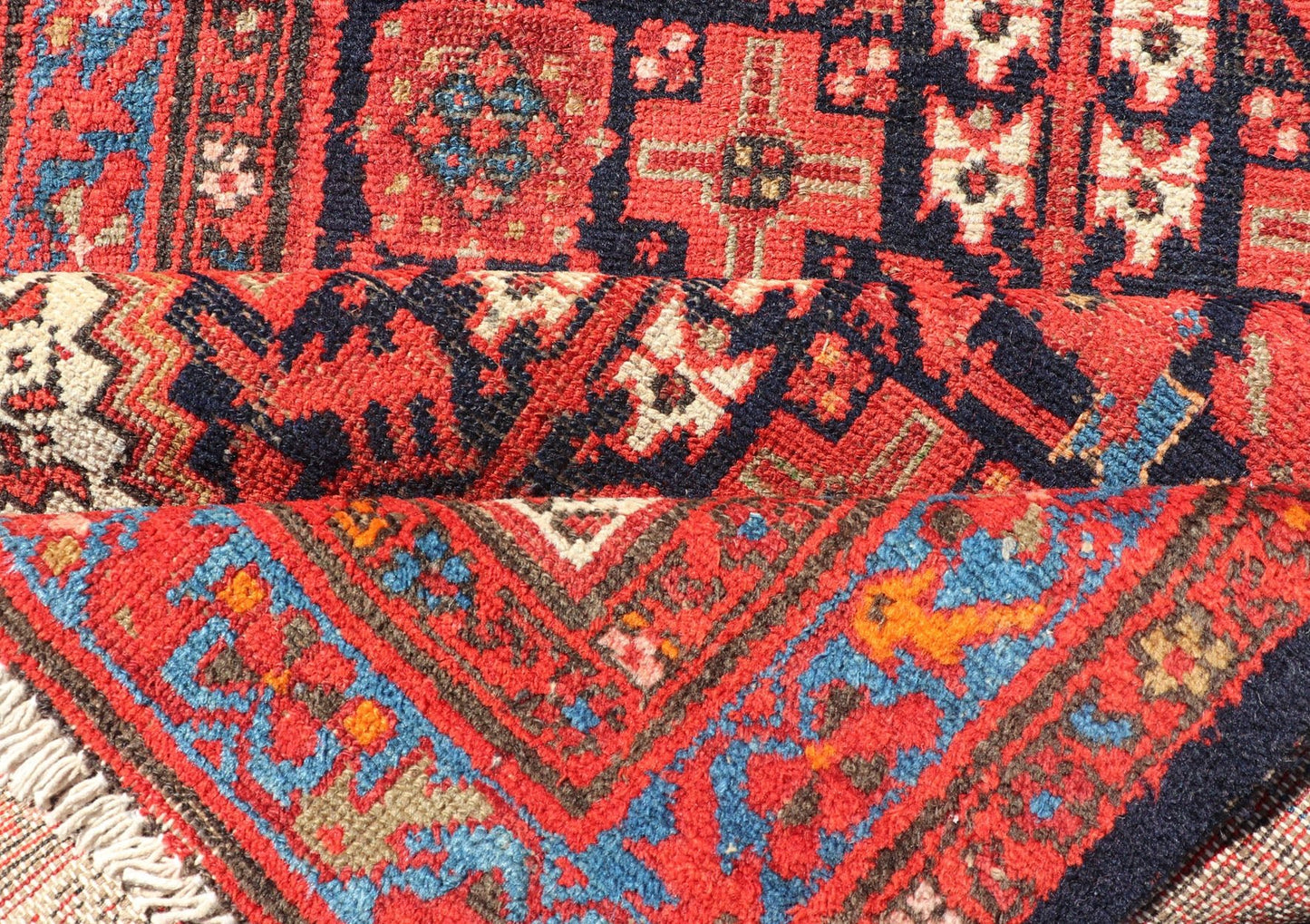 Antique Long Malayer Runner with All - Over Geometric Herati Design This gorgeous antique Malayer Runner features a stunning all - over geometric Herati design set upon a Dark Blue background. The patterns are surrounded by a variety of motifs. The ... - Keivan Woven ArtsPTA - 21006 - 18018