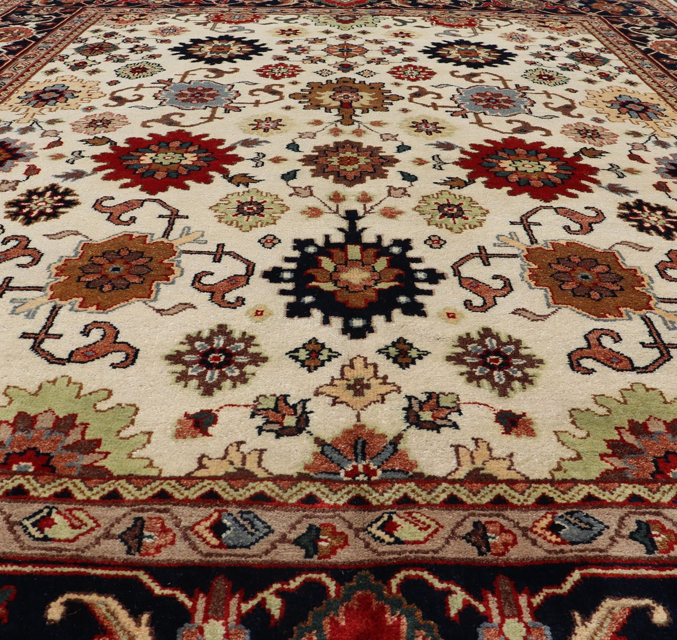 Beautiful modern Mahal - Sultanabad hand - knotted wool rug with a Traditional Design. This Mahal - Sultanabad rug has a multi - color accent in a gorgeous all - over floral design. Keivan Woven Arts/ Rug/PTA - 2109 - 04 country of origin / type: India / Heriz, circ... - Keivan Woven ArtsPTA - 2109 - 04 - 17050Rug