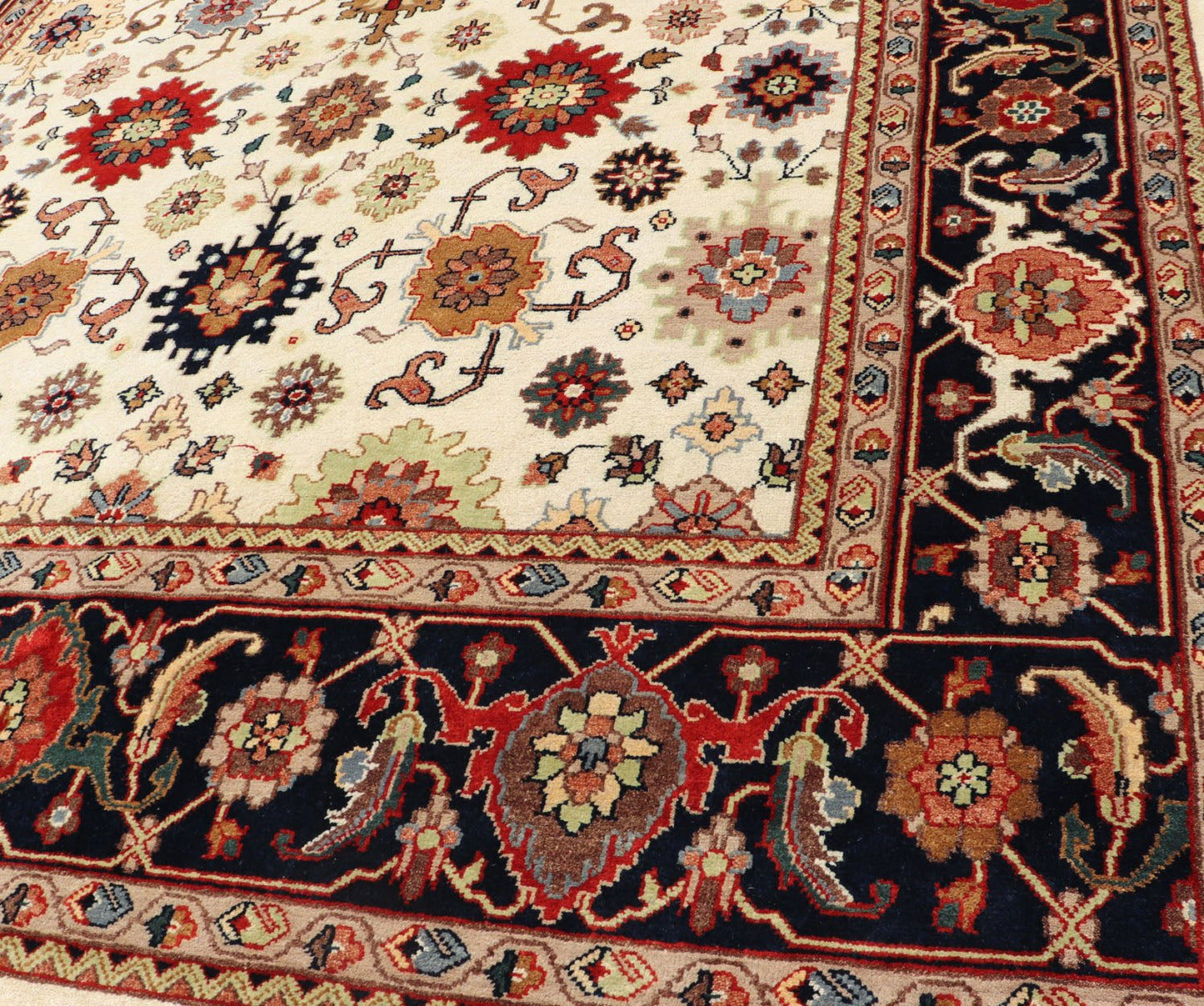 Beautiful modern Mahal - Sultanabad hand - knotted wool rug with a Traditional Design. This Mahal - Sultanabad rug has a multi - color accent in a gorgeous all - over floral design. Keivan Woven Arts/ Rug/PTA - 2109 - 04 country of origin / type: India / Heriz, circ... - Keivan Woven ArtsPTA - 2109 - 04 - 17050Rug