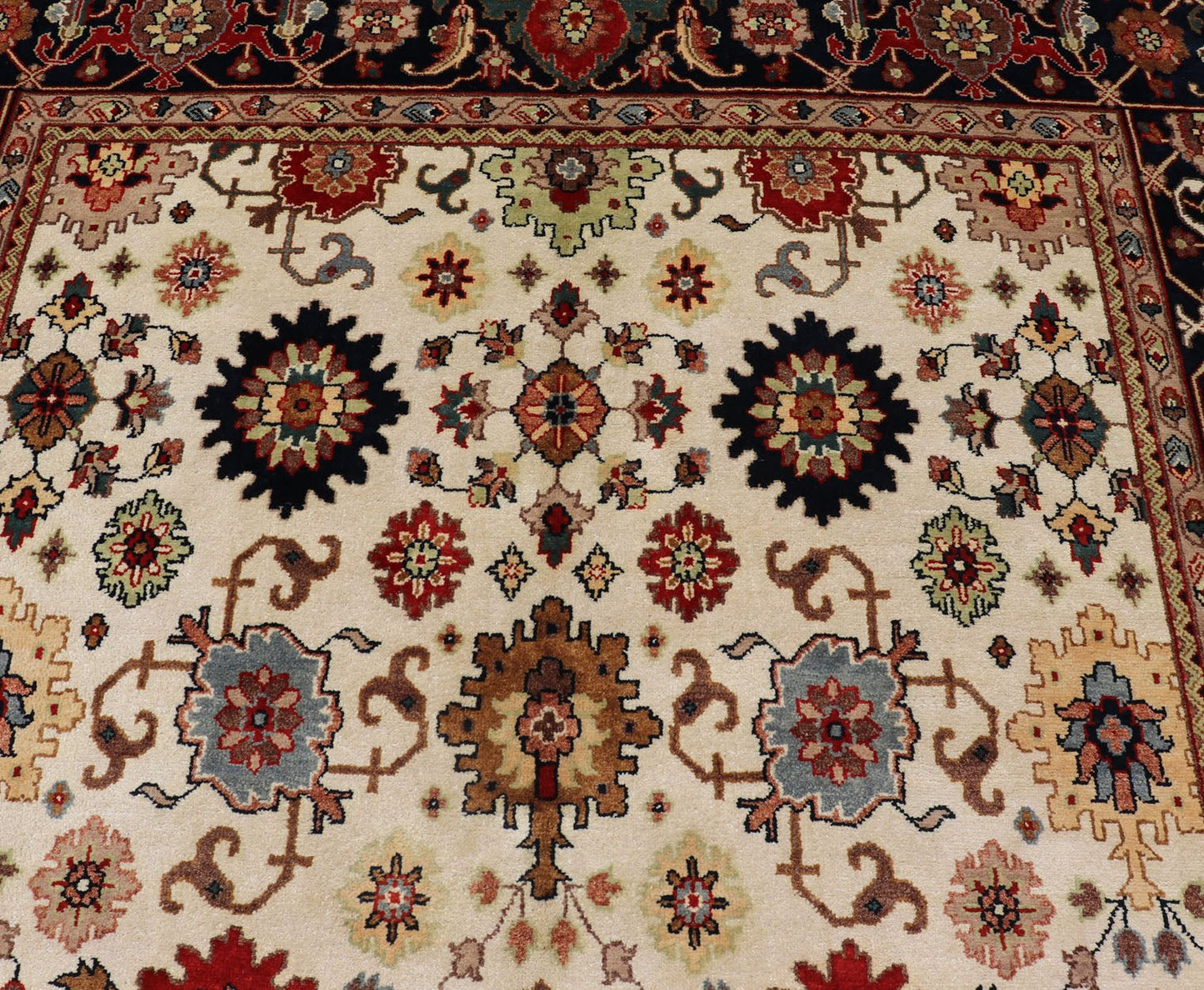 Beautiful modern Mahal - Sultanabad hand - knotted wool rug with a Traditional Design. This Mahal - Sultanabad rug has a multi - color accent in a gorgeous all - over floral design. Keivan Woven Arts/ Rug/PTA - 2109 - 04 country of origin / type: India / Heriz, circ... - Keivan Woven ArtsPTA - 2109 - 04 - 17050Rug