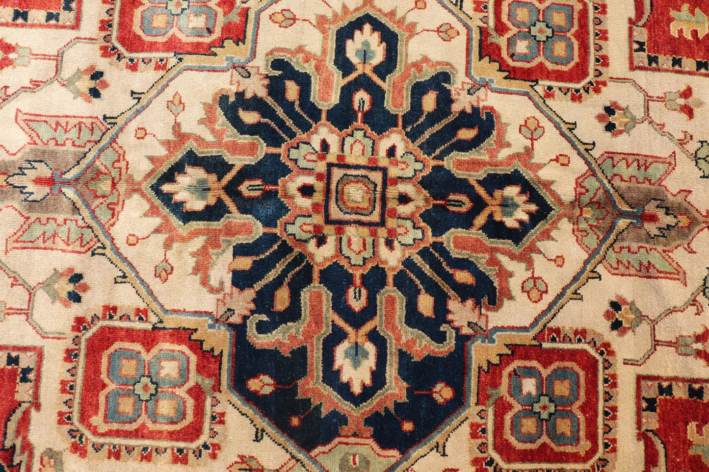 Keivan Woven Arts Large Hand - Knotted Serapi design rug With Geometric Medallion Large Hand - Knotted reproduction Serapi Geometric Medallion Carpet in Jewel Colors. Measures: 11'10 x 15'. Beautiful modern Heriz Style hand - knotted wo... - Keivan Woven ArtsPTA - 2109 - 06 - 17062
