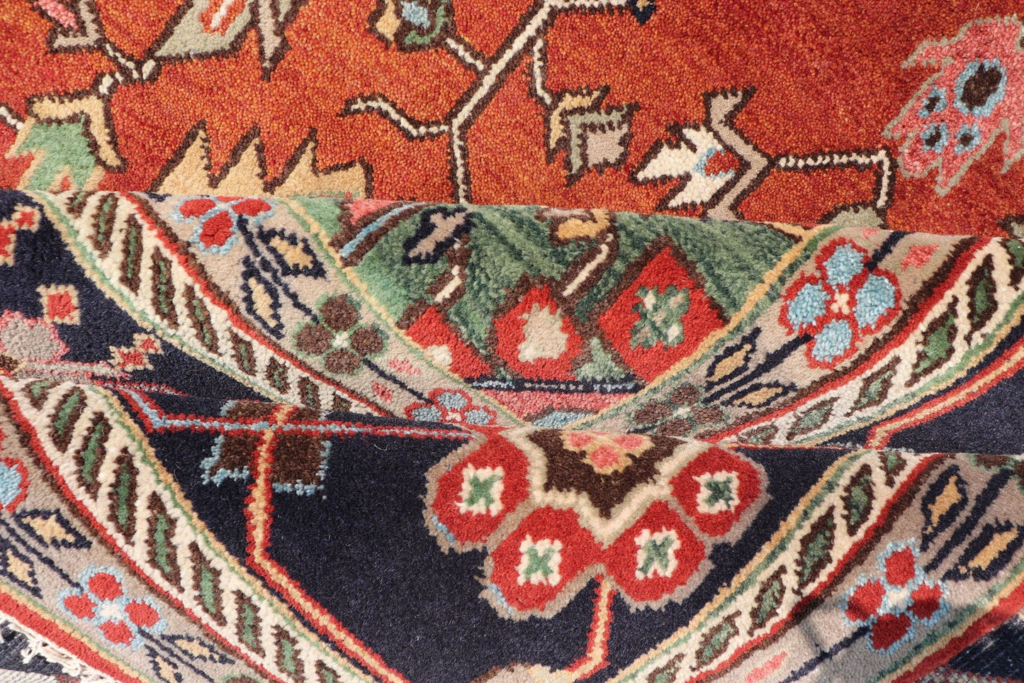 Very Large Serapi Design rug with Geometric Medallion by Keivan Woven Arts Measures: 12'1 x 18'2 Keivan Woven Arts Large Beautiful Serapi design hand - knotted rug made with fine wool rug with a Traditional Design. This Heriz rug has a mult... - Keivan Woven ArtsPTA - 2109 - 07 - 17068