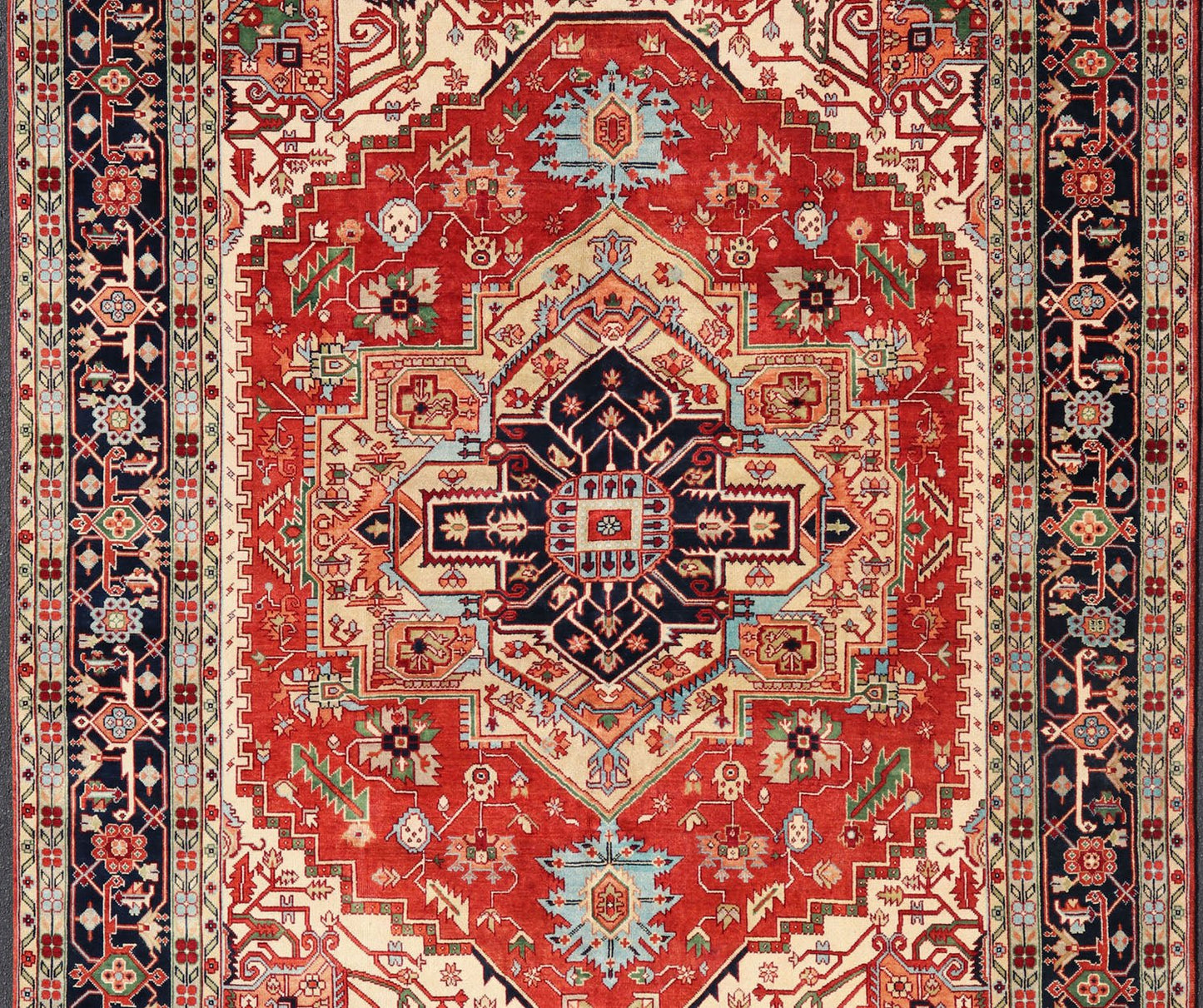 Large Hand - Knotted Serapi Design with Geometric Medallion by Keivan Woven Arts. Measures: 11'4 x 14'7 Keivan Woven Arts Large Beautiful Serapi design hand - knotted rug made with fine wool rug with a Traditional Design. This Heriz rug ha... - Keivan Woven ArtsPTA - 2109 - 08 - 17074