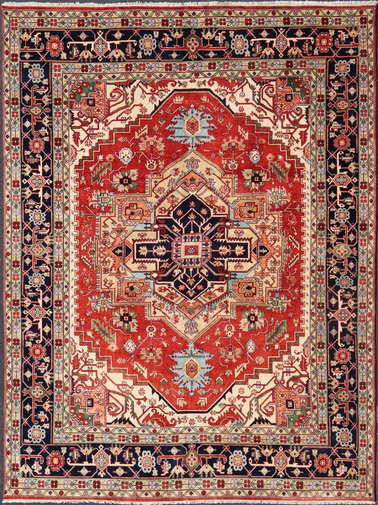 Large Hand - Knotted Serapi Design with Geometric Medallion by Keivan Woven Arts. Measures: 11'4 x 14'7 Keivan Woven Arts Large Beautiful Serapi design hand - knotted rug made with fine wool rug with a Traditional Design. This Heriz rug ha... - Keivan Woven ArtsPTA - 2109 - 08 - 17074Rug