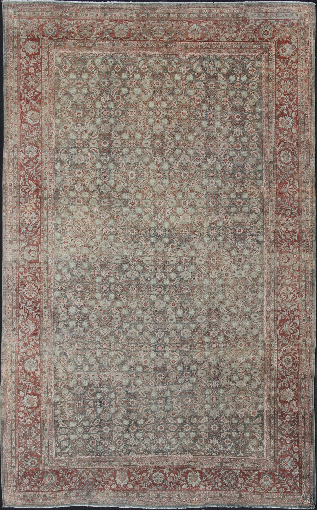 Antique Sultanabad rug from Persia with all - over geometric design. Keivan Woven Arts - rug R20 - 0101, country of origin / type: Iran / Sultanabad, circa 1910 Measures: 11'2 x 17'6. This beautiful antique Persian Sultanabad rug is lightly faded, and ... - Keivan Woven ArtsR20 - 0101 - 12575