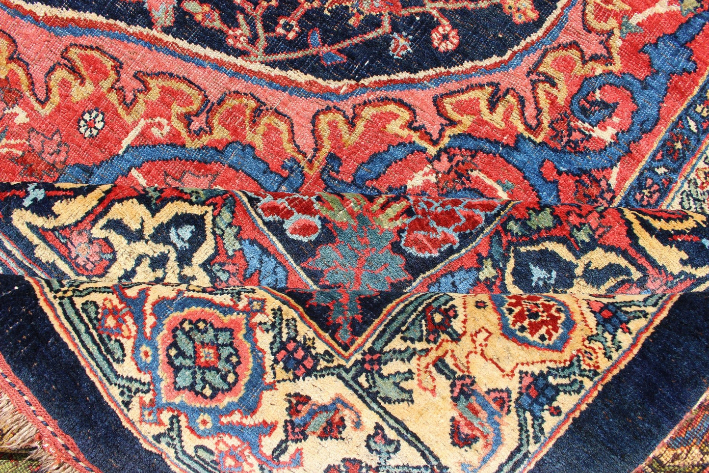 Large Antique Persian Bidjar Rug with All - Over colorful Florals & Navy Field. Beautiful Antique Persian Bidjar Rug with All - Over Floral Design on A Navy Field Keivan Woven Arts over size antique Persian Bidjar Rug with All - Over colorful Florals ... - Keivan Woven ArtsR20 - 0203 - 12815Rug