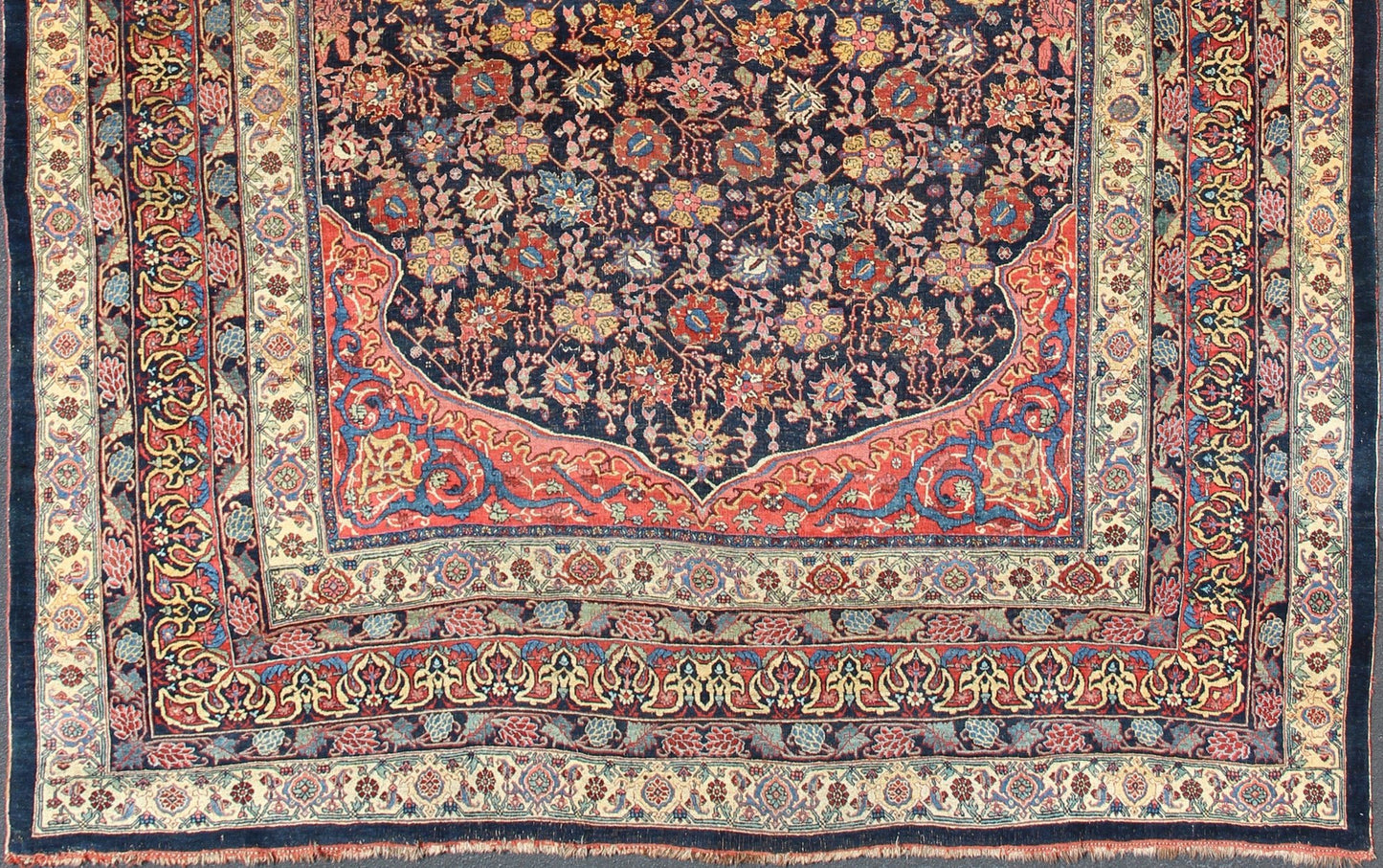 Large Antique Persian Bidjar Rug with All - Over colorful Florals & Navy Field. Beautiful Antique Persian Bidjar Rug with All - Over Floral Design on A Navy Field Keivan Woven Arts over size antique Persian Bidjar Rug with All - Over colorful Florals ... - Keivan Woven ArtsR20 - 0203 - 12815Rug