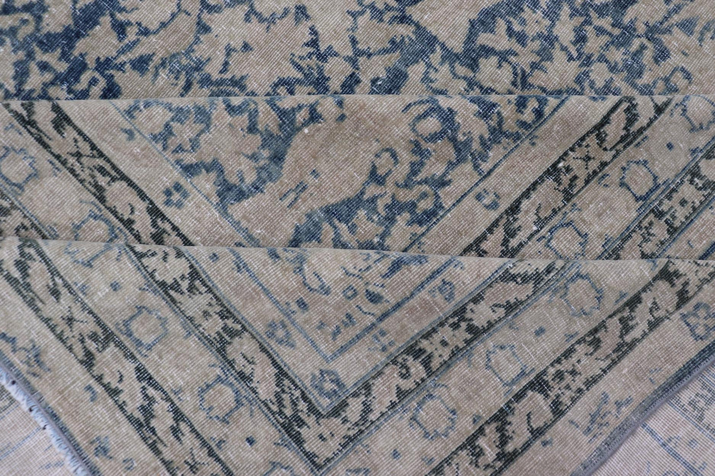 Antique Indian Agra Rug with All - Over Floral Design in Light Blues and Cream. Keivan Woven Arts, rug R20 - 0304, country of origin / type: India / Agra, circa 1900 Measures: 13'4 x 15'11 This large and wide antique Indian Agra was finel... - Keivan Woven ArtsR20 - 0304 - 12837Rug