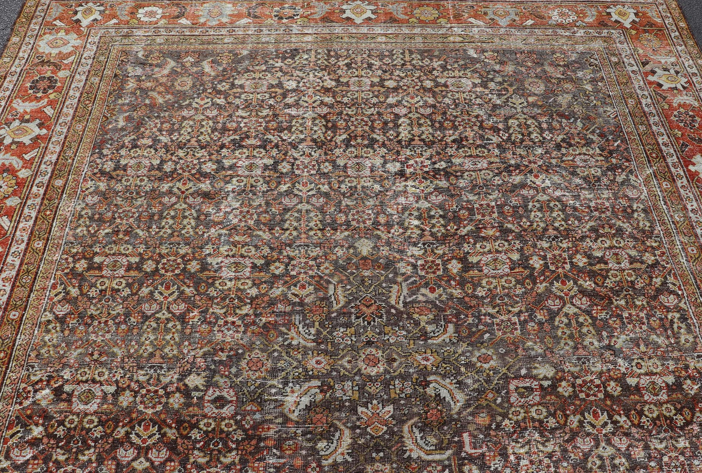 Persian Sultanabad Rug with All - Over Design with Medallion With Brown and Red. Keivan Woven Arts / rug R20 - 0710 - 271. Antique Persian Sultanabad origin/Iran Early 20th Century. Measures: 10'8 x 13'6 This antique Sultanabad rug was woven in Persia... - Keivan Woven ArtsR20 - 0710 - 271 - 15481 - 12998Rug