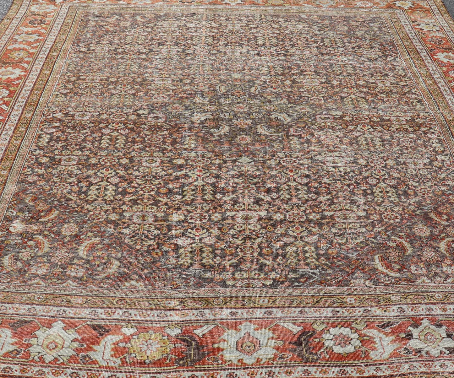 Persian Sultanabad Rug with All - Over Design with Medallion With Brown and Red. Keivan Woven Arts / rug R20 - 0710 - 271. Antique Persian Sultanabad origin/Iran Early 20th Century. Measures: 10'8 x 13'6 This antique Sultanabad rug was woven in Persia... - Keivan Woven ArtsR20 - 0710 - 271 - 15481 - 12998Rug